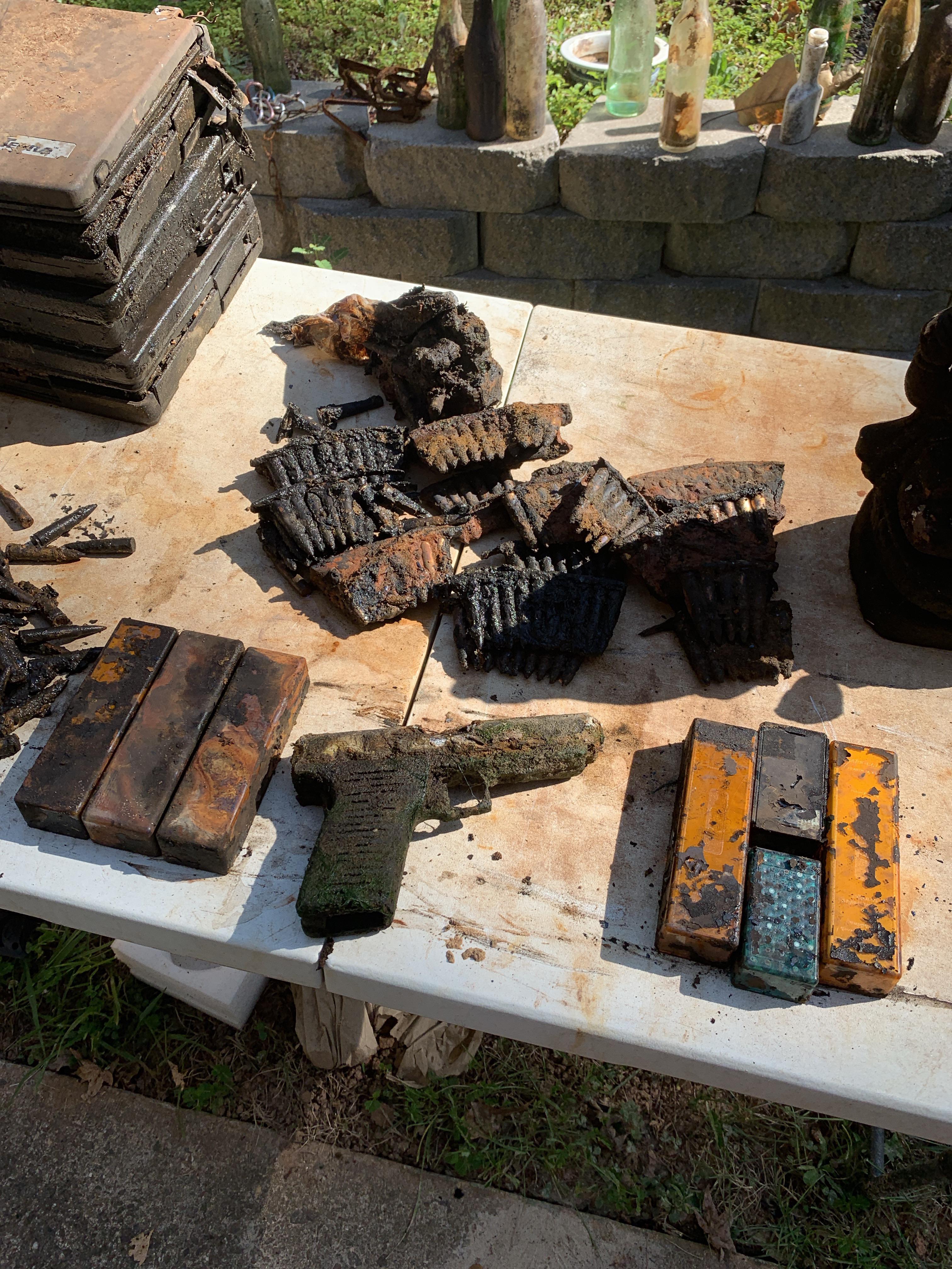 Scuba diving clean out. Found 3 laptops, a bag packed with ammunition