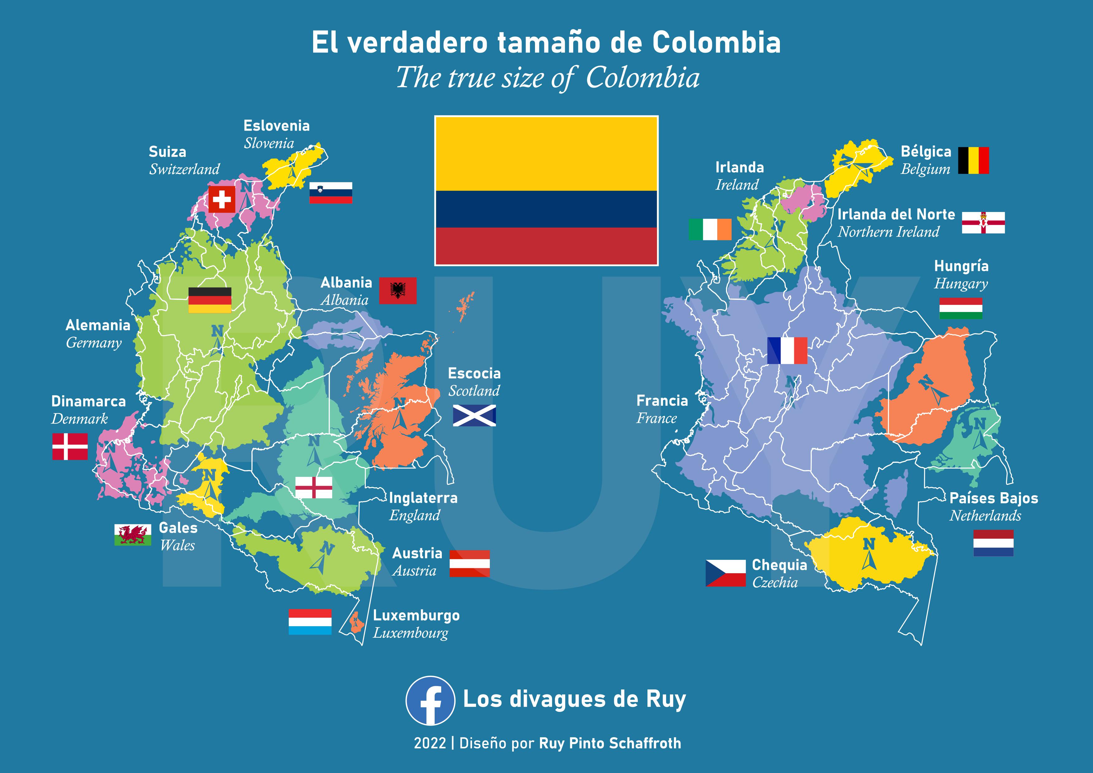The true size of Colombia MapPorn