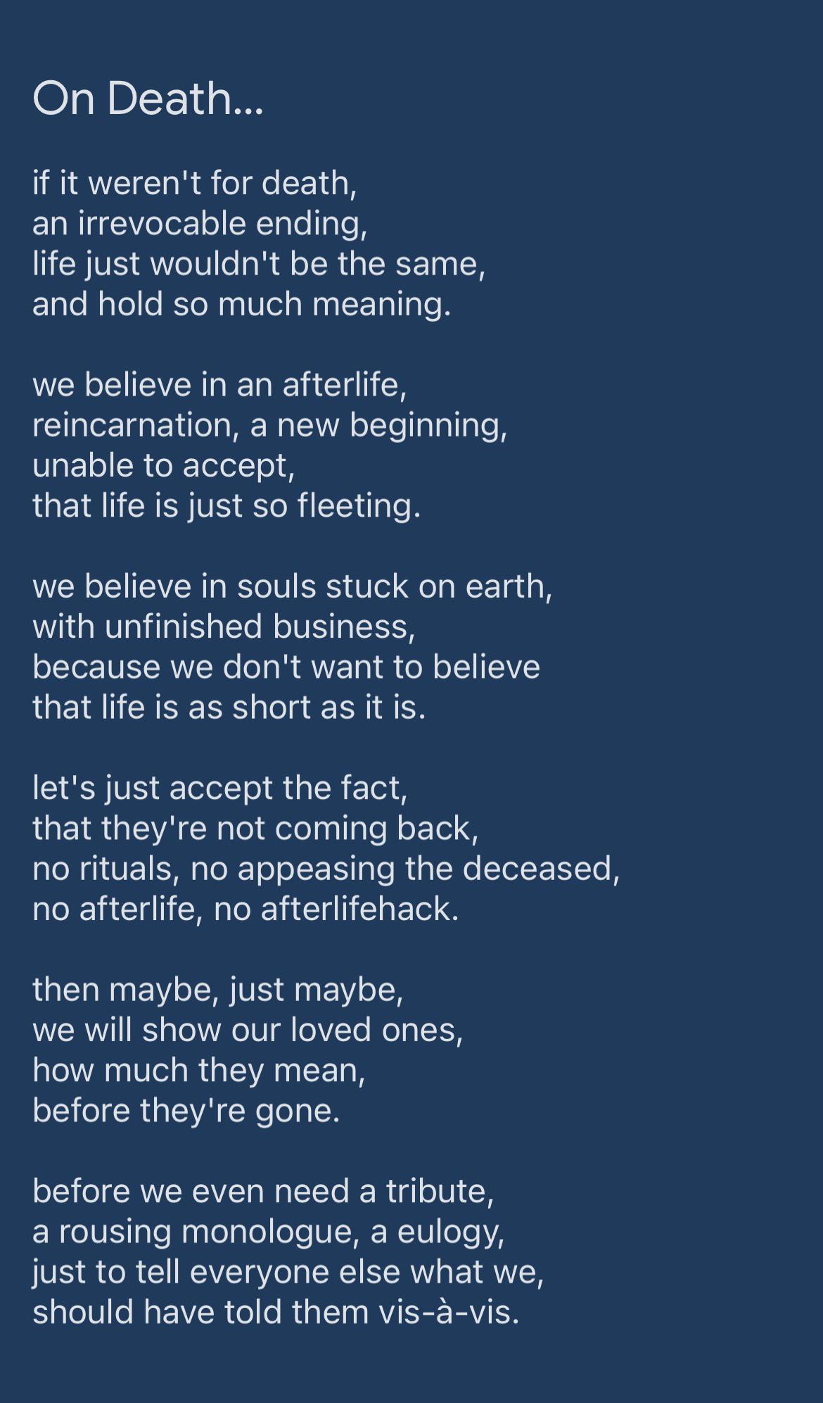 On Death… r/Poem