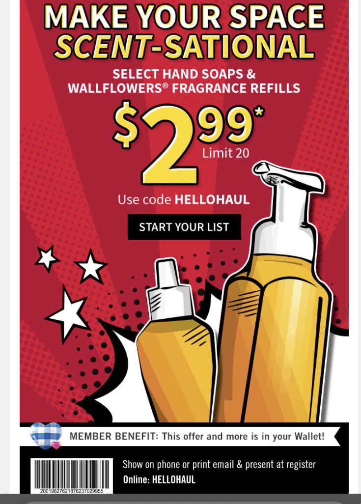 I bought wallflower refills for 3.50 and used 10 off coupon. Can I