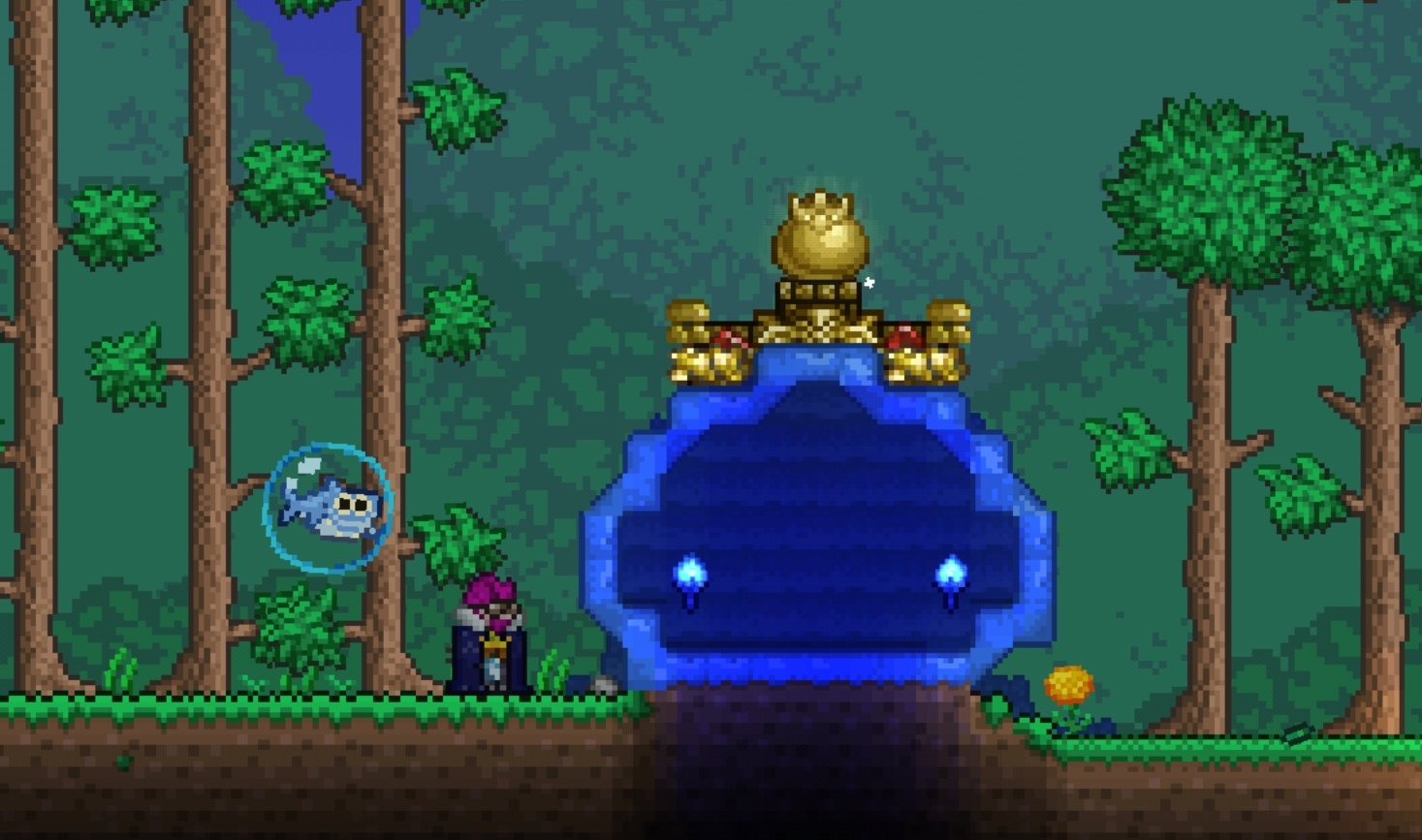 Me and my friend just beat king slime on mastermode! We made a cute