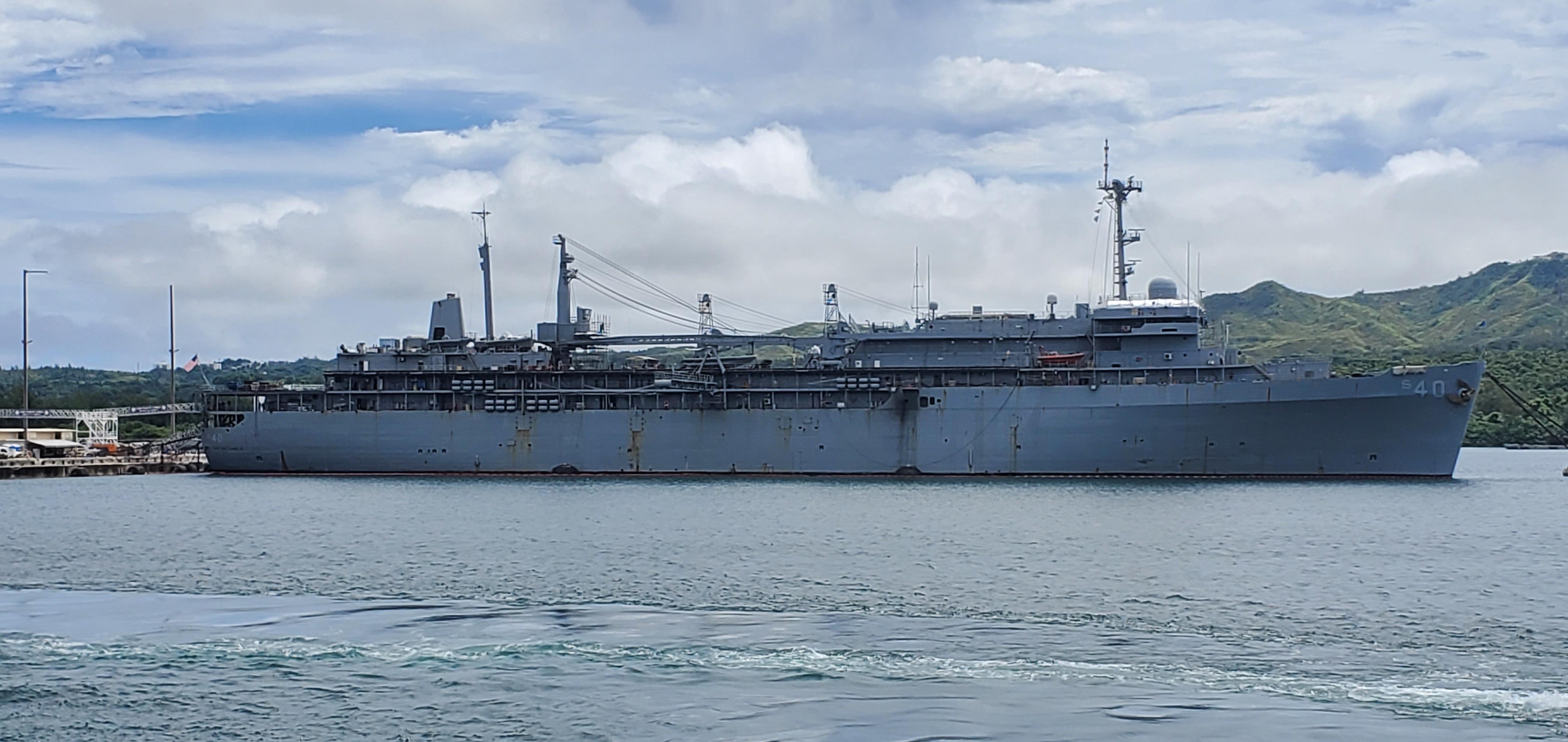 USS Frank Cable (AS40) submarine tender in Apra Harbor, Guam