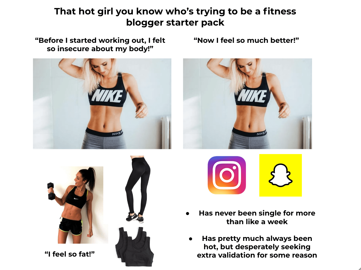 That hot girl you know who's trying to be a fitness blogger starter