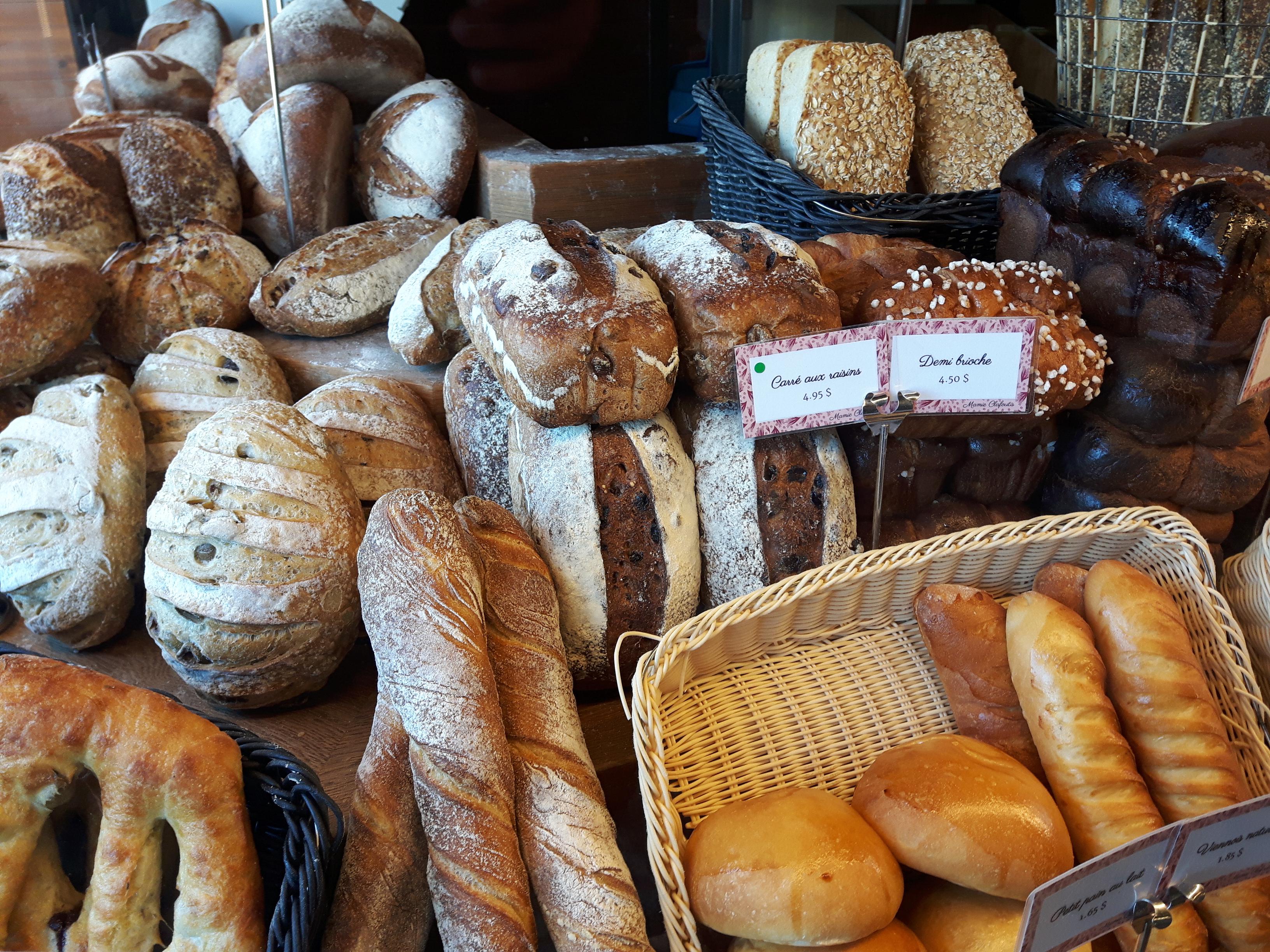 Amazing breads from Mamie Clafoutis bakery on Saint Denis St in