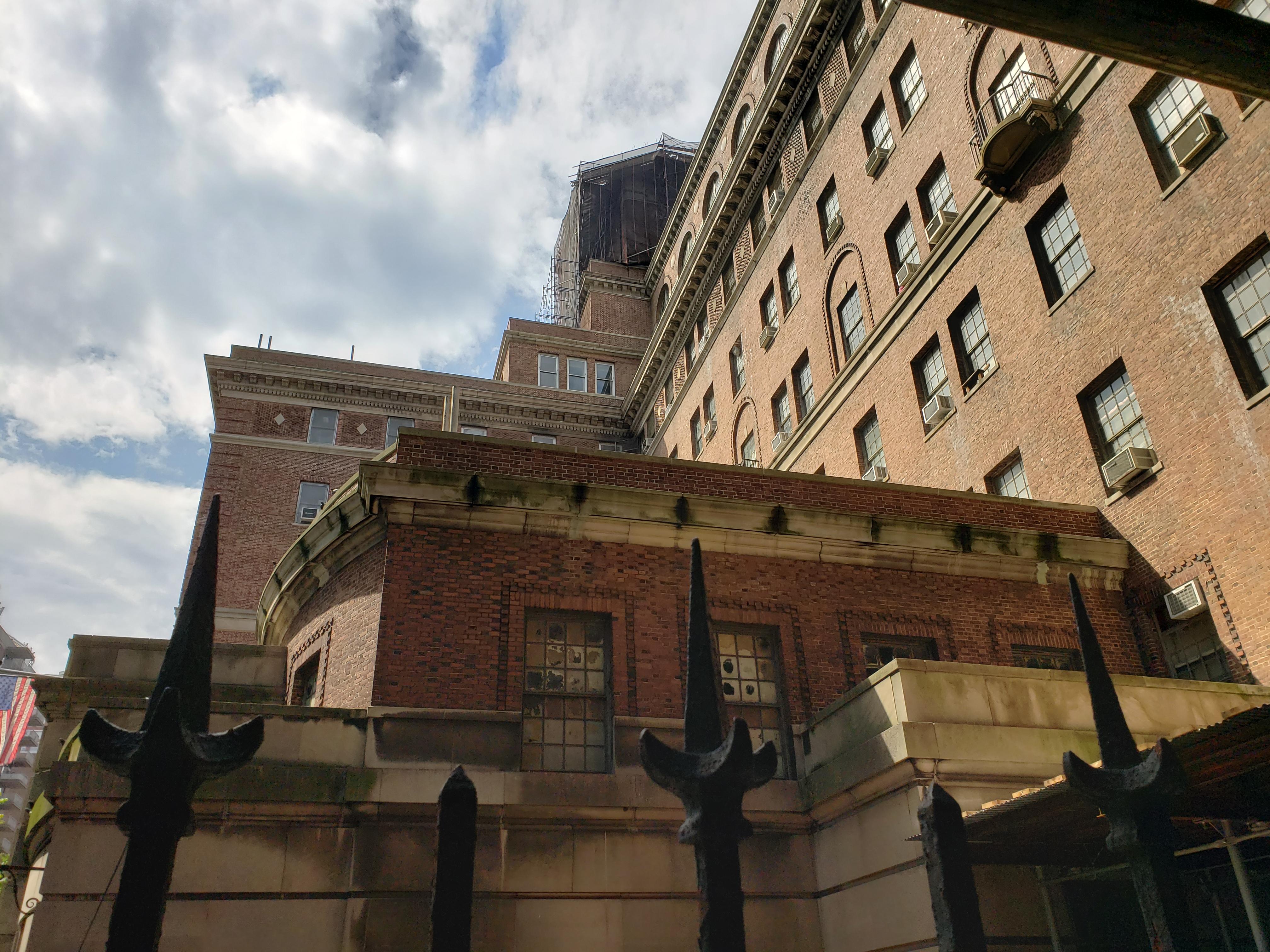 Bellevue Sanitarium (now men's shelter) on a spring day nyc