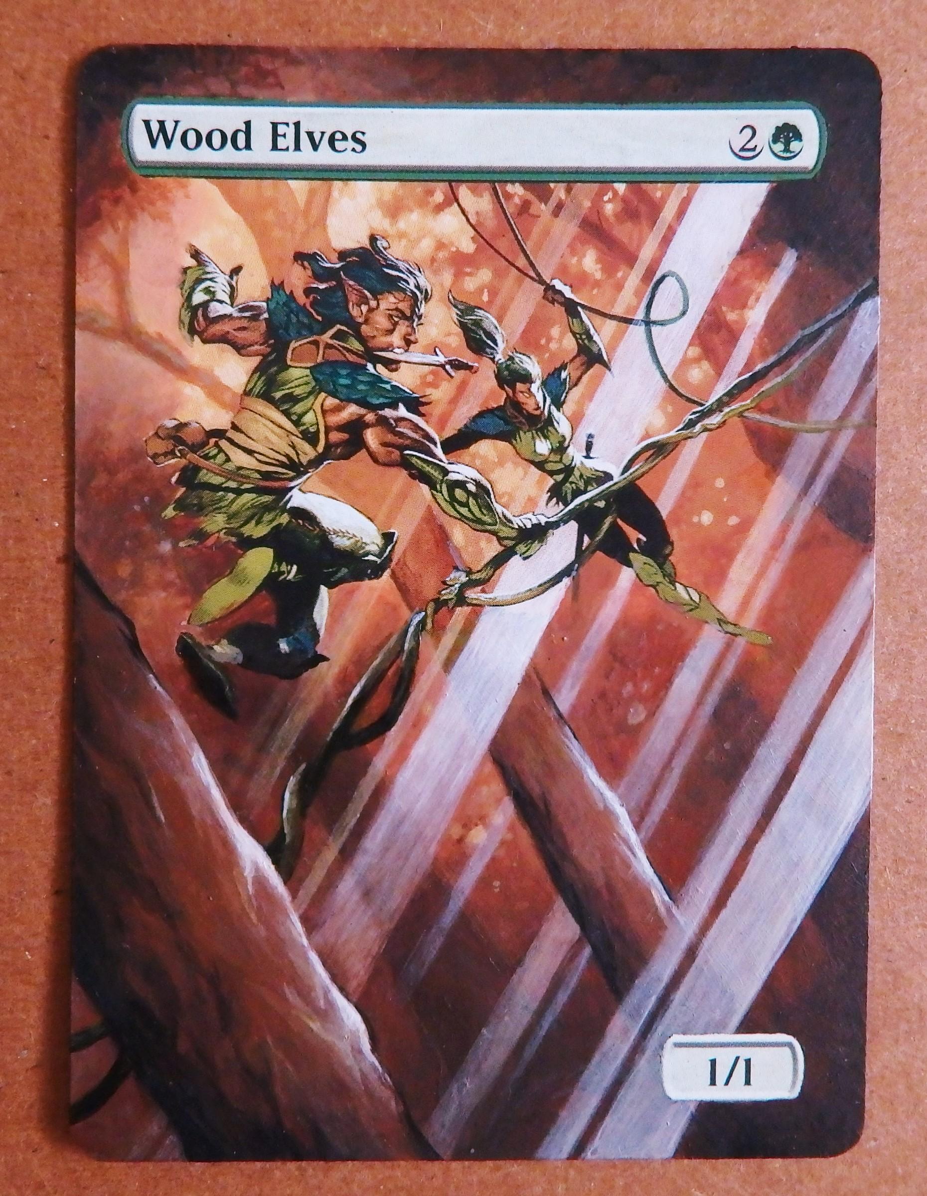 Finished my attempt at a fullart Wood Elves! r/magicTCG