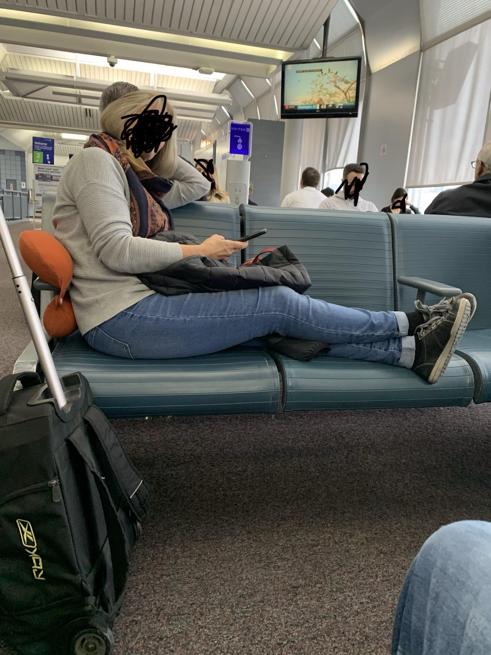 People who take up multiple seats at airports. It is fairly busy and
