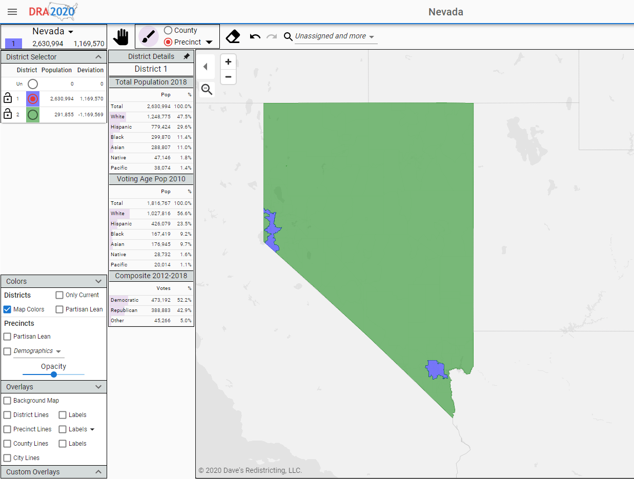 [OC] Inspired by the 50/50 post, Made a map showing 90 of Nevada's