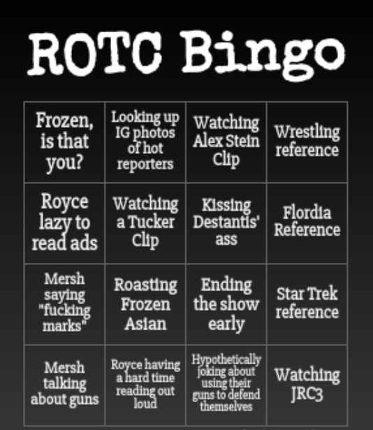 ROTC Bingo Play at home! r/Mersh