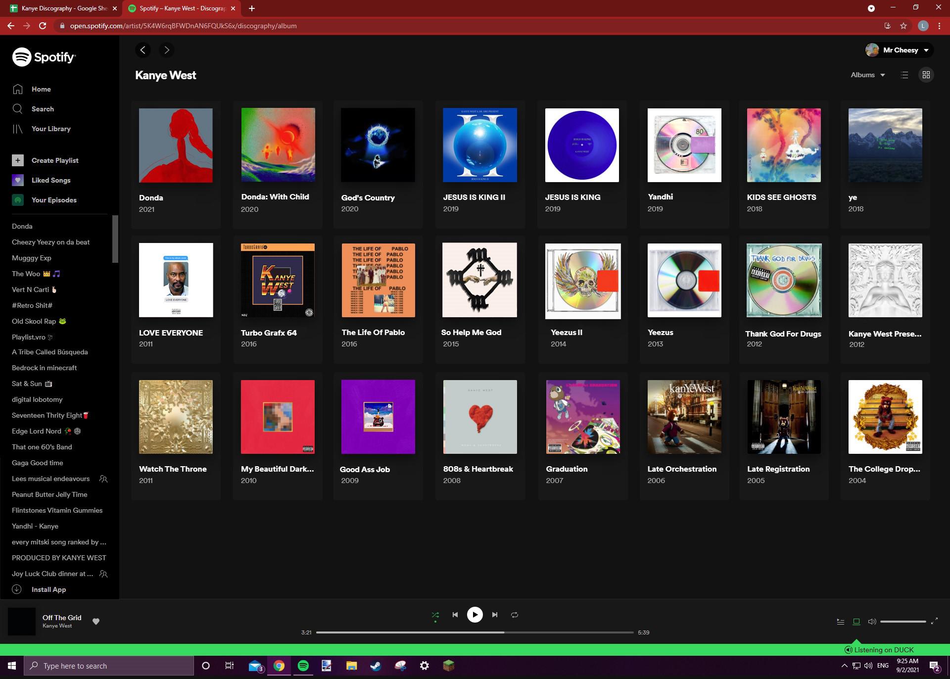 I made Kanye's Spotify if he had released every Album that got scrapped