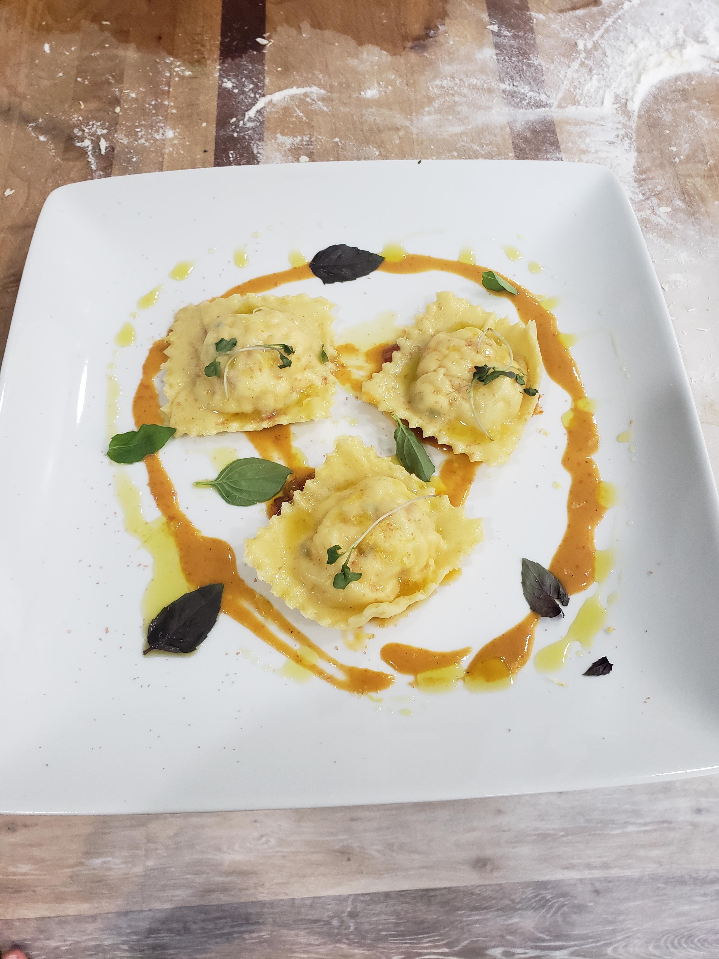 [Homemade] my version of Gordon ramsay lobster ravioli r/food