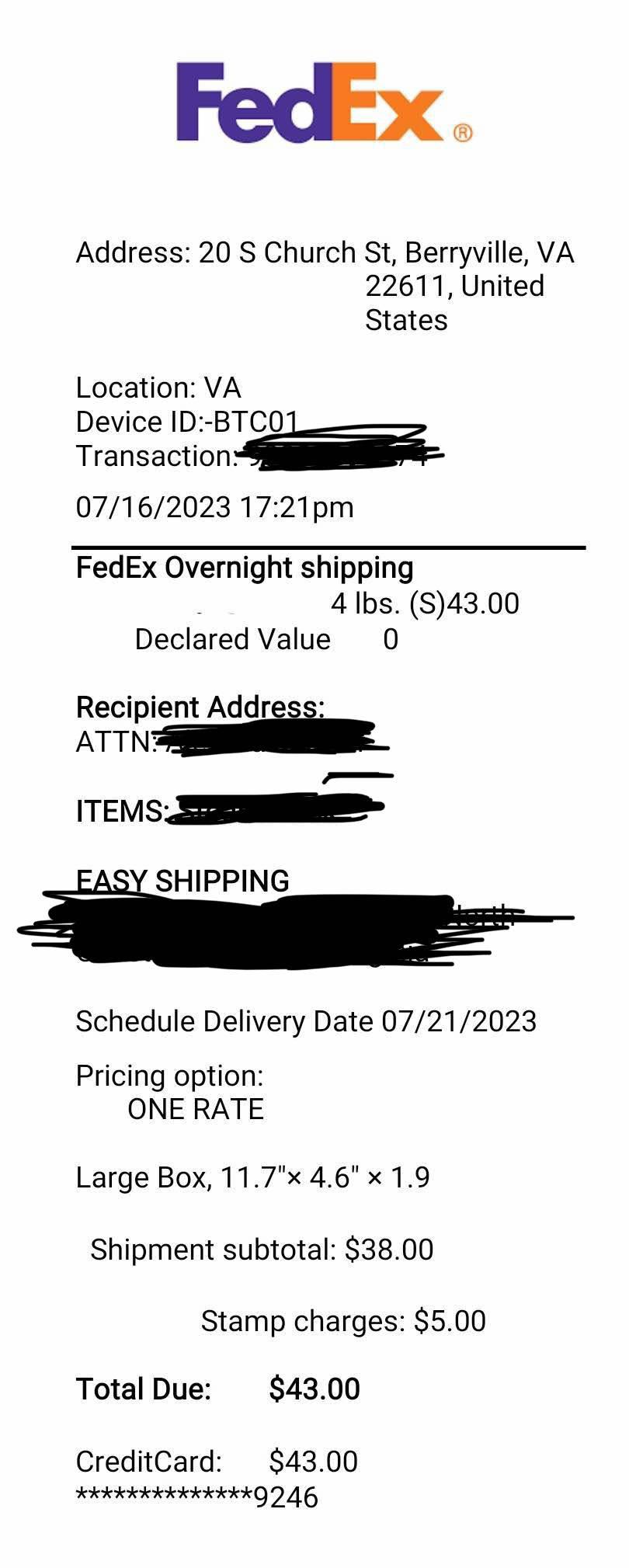 Is this a legit FedEx receipt? r/FedEx