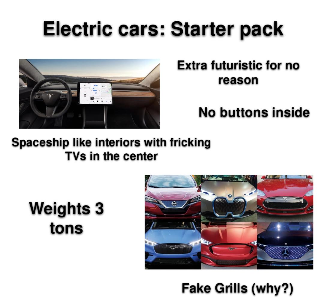 Electric cars Starter pack r/carmemes