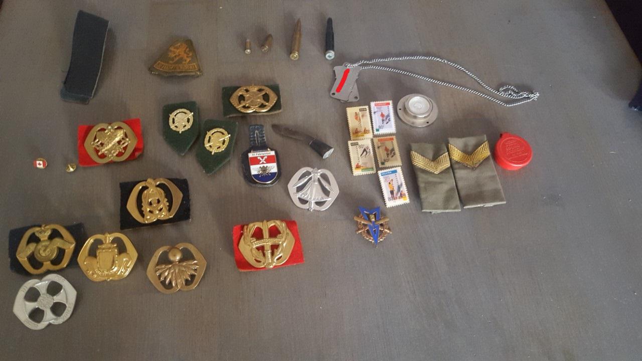Bunch of my fathers old war stuff and medals(?) i found while cleaning