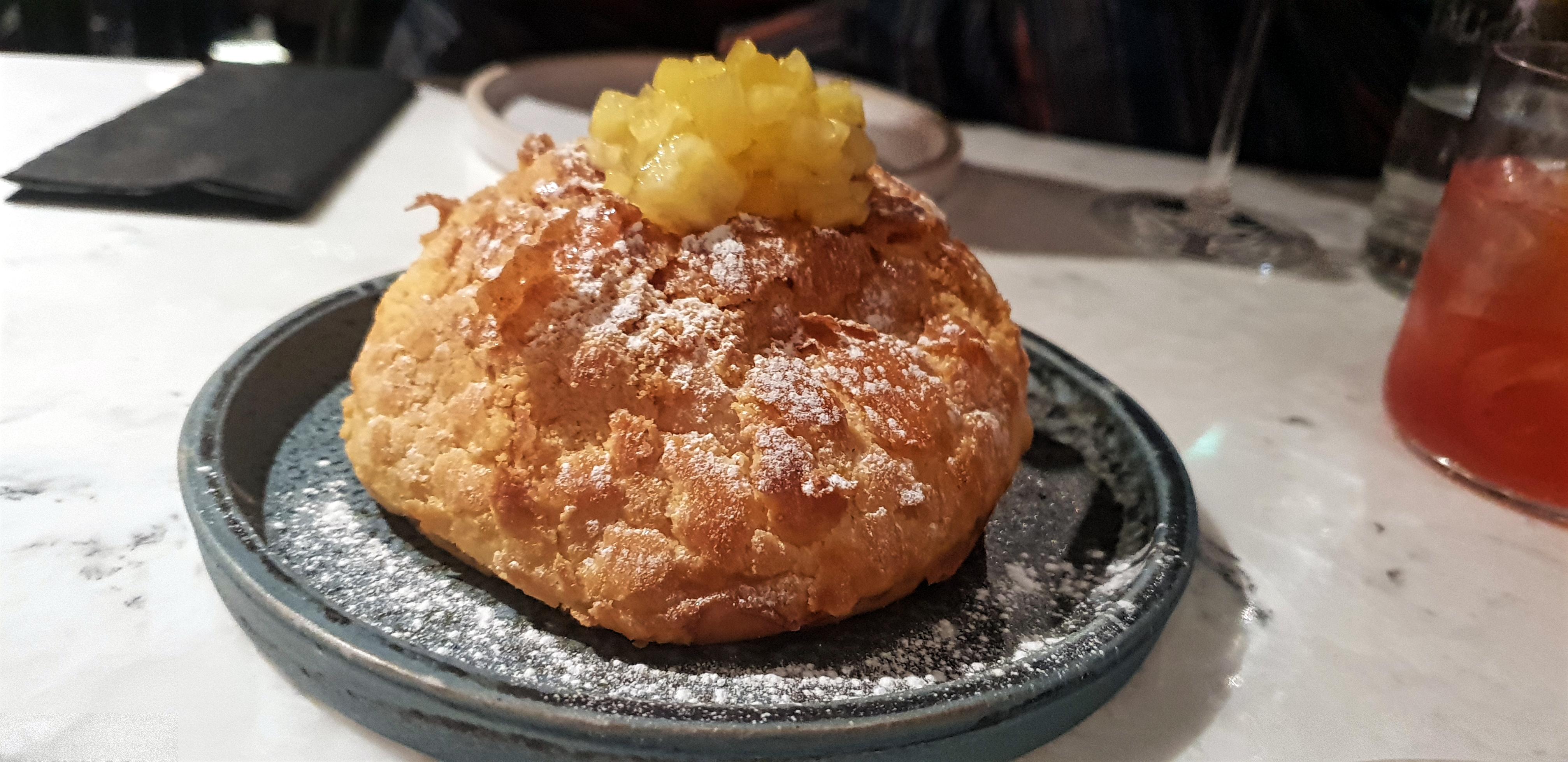 Custard and pineapple bun at Kyms, London r/FoodPorn