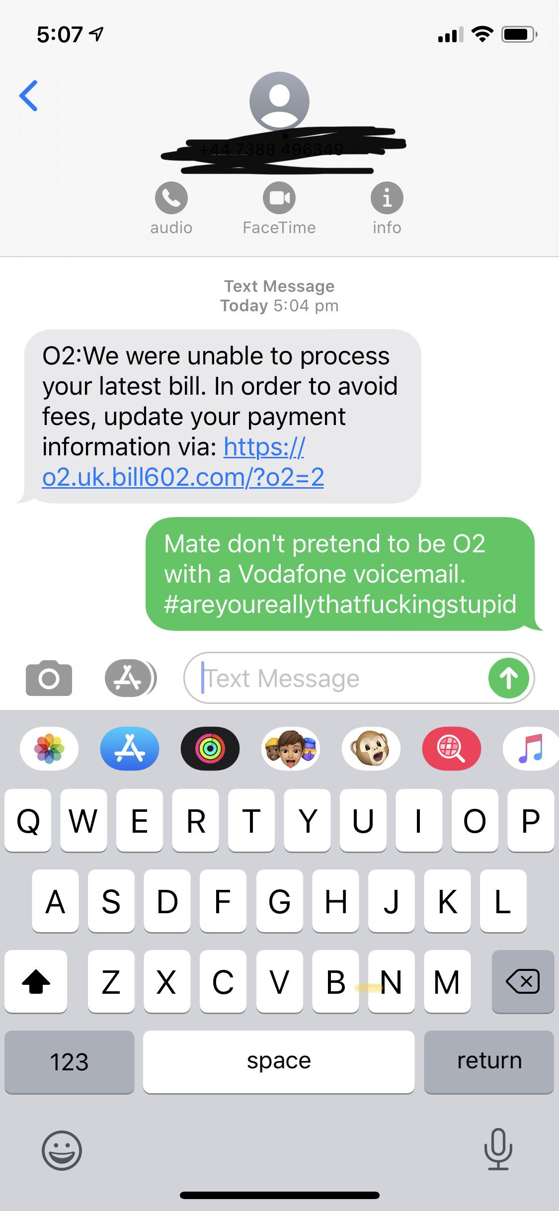 There was an attempt at fraud.. So I rang them back after getting this