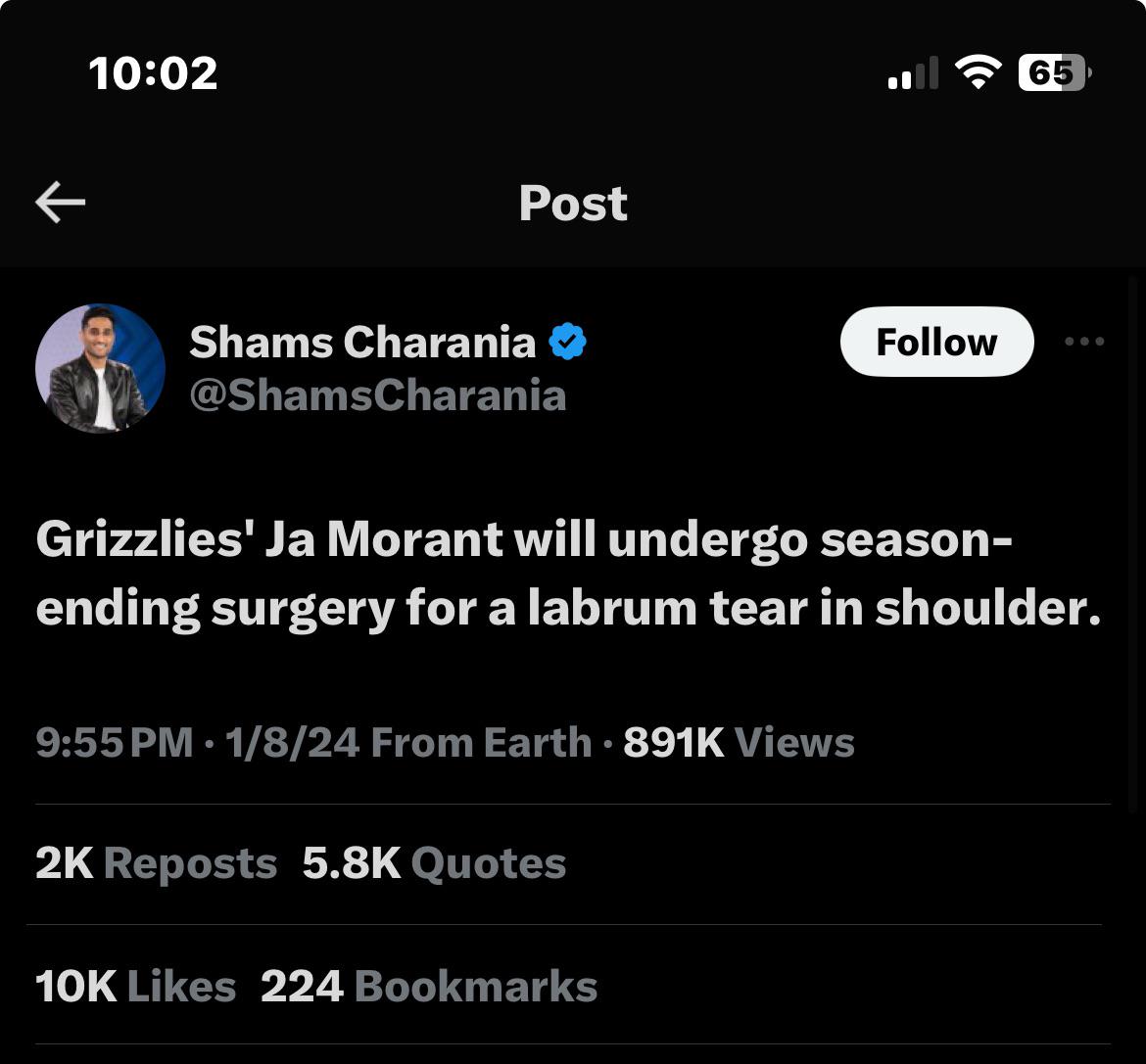 Ja comes back from his suspension, plays like advertised…and he’s gone