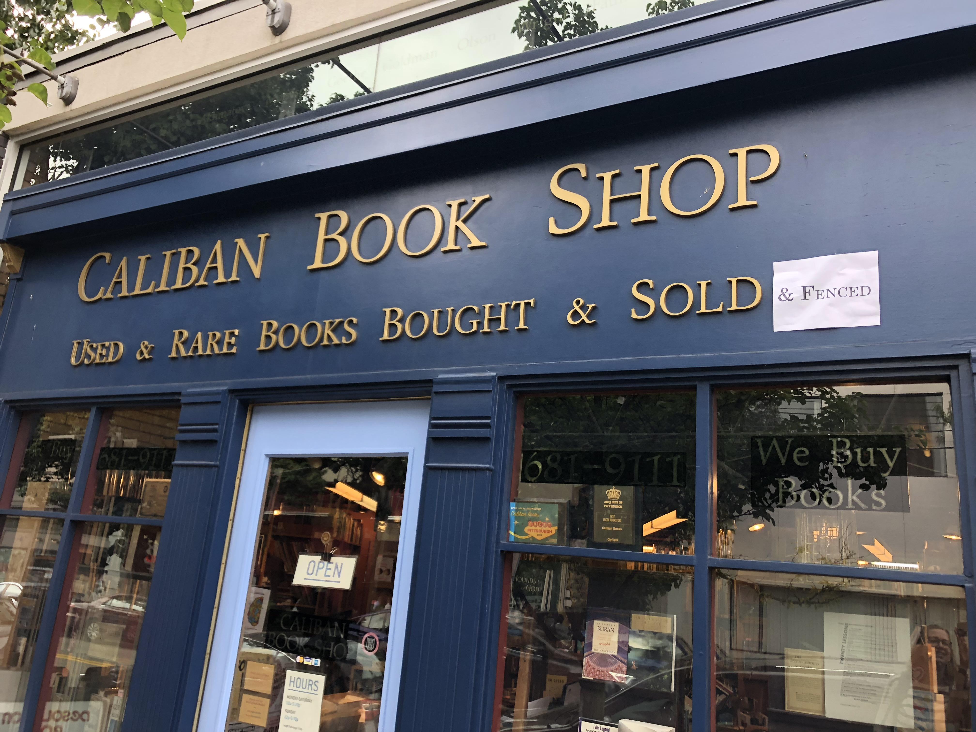 Biting graffiti seen yesterday at Caliban Book Shop in Oakland. r