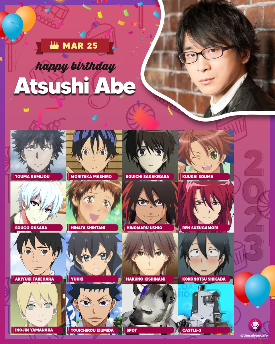 Happy 42nd birthday to Abe Atsushi who voices Touma r/toarumajutsunoindex
