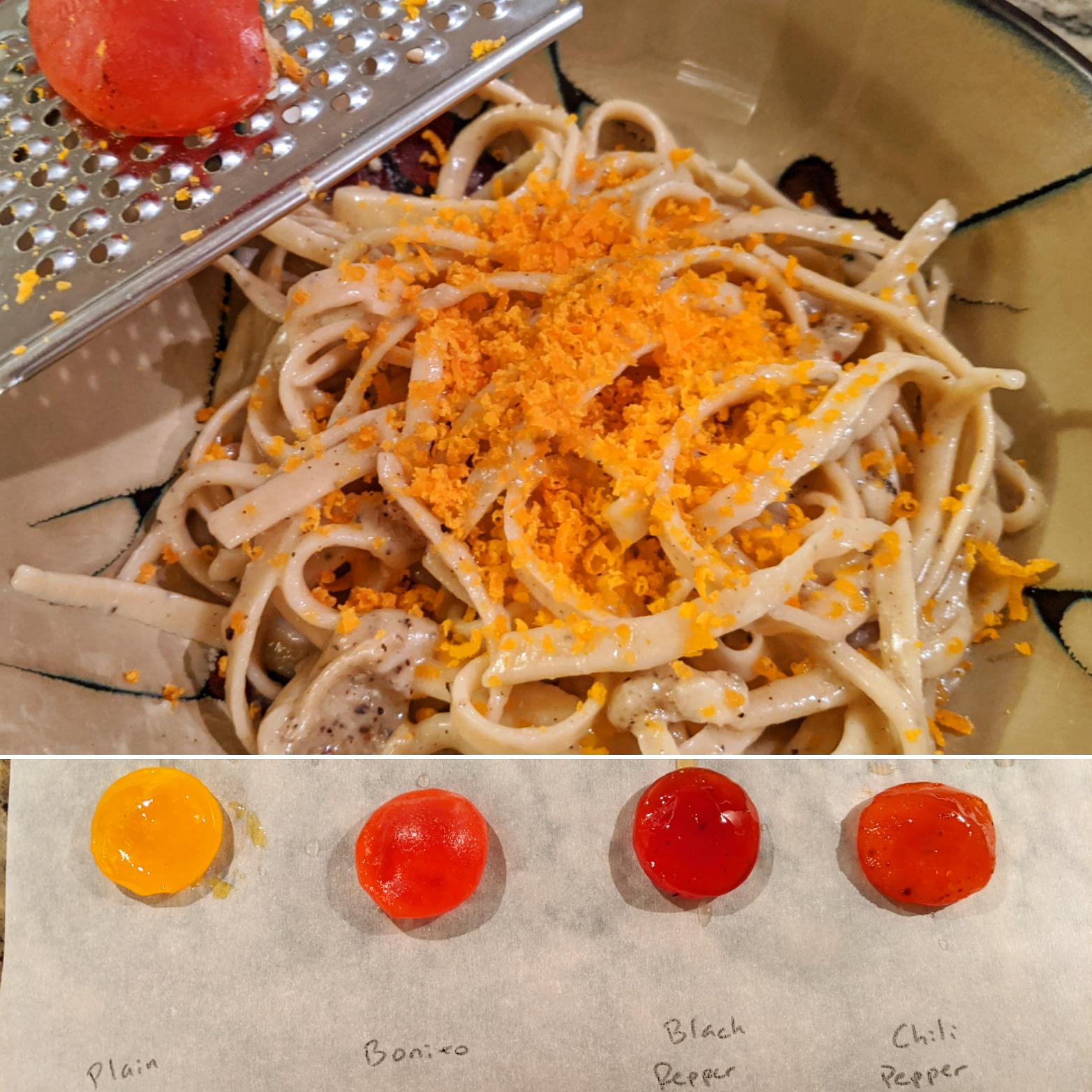 Week 4 24 Hours Cured egg yolks (over cacio e pepe) 52weeksofcooking