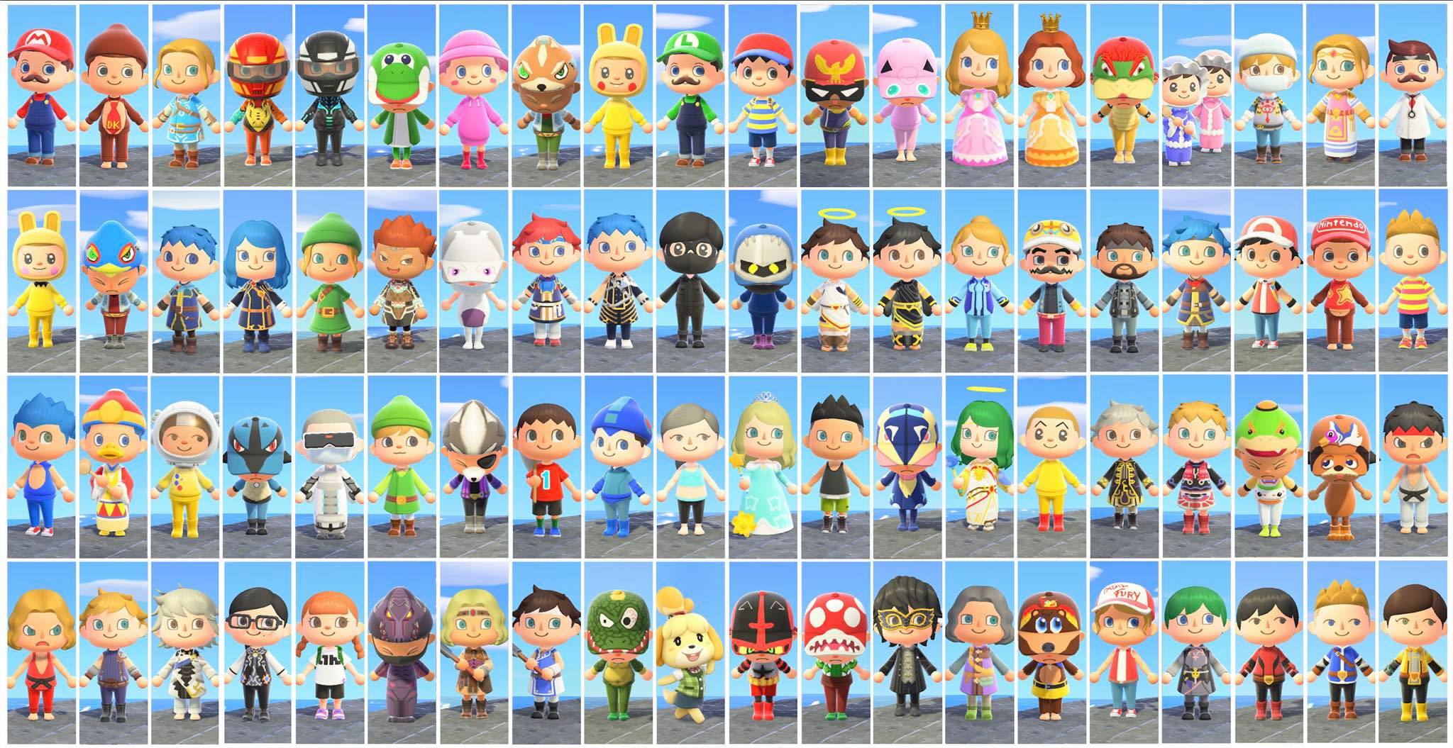 All the Super Smash Bros Ultimate characters in animal crossing (made
