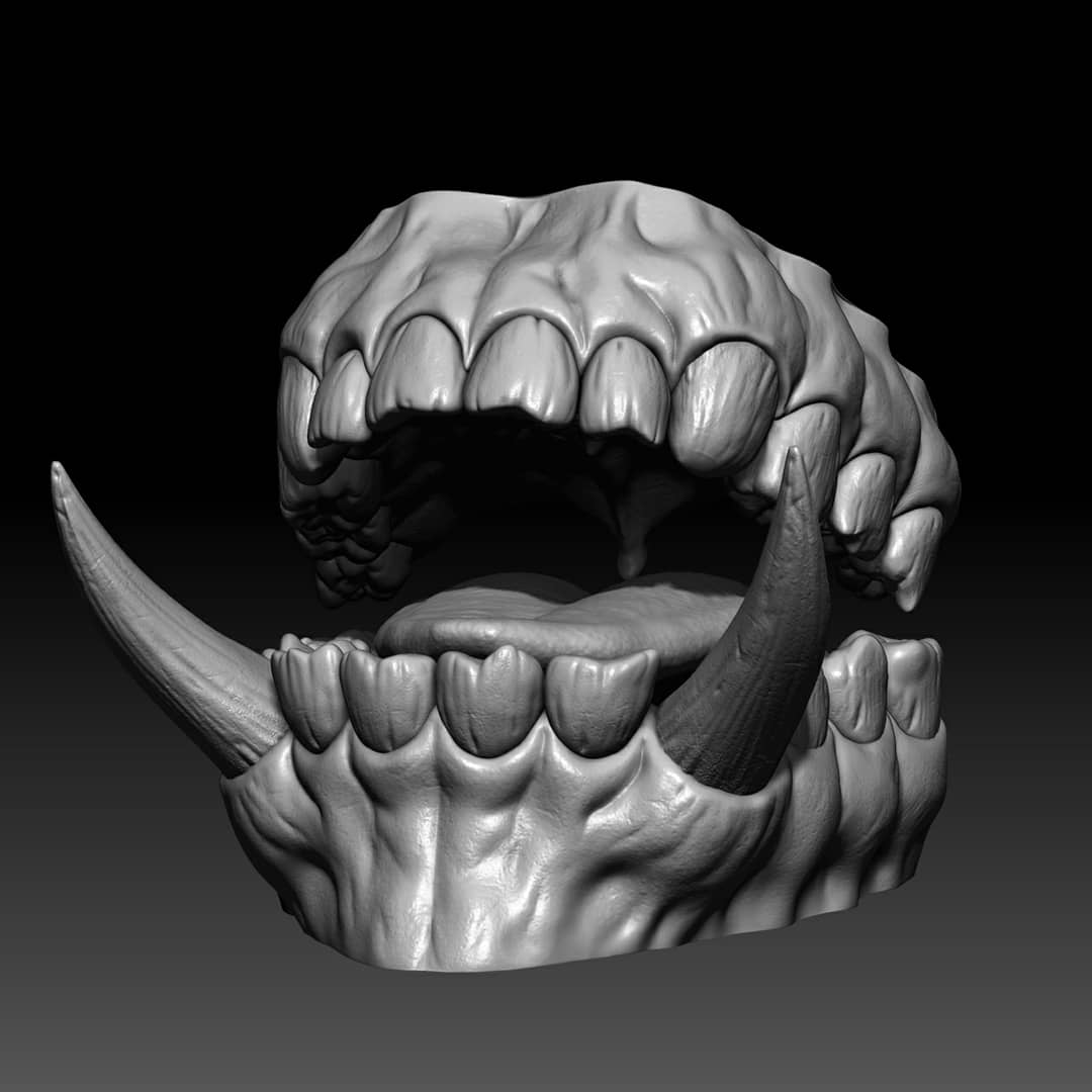 Teeth of orc WIP r/ZBrush