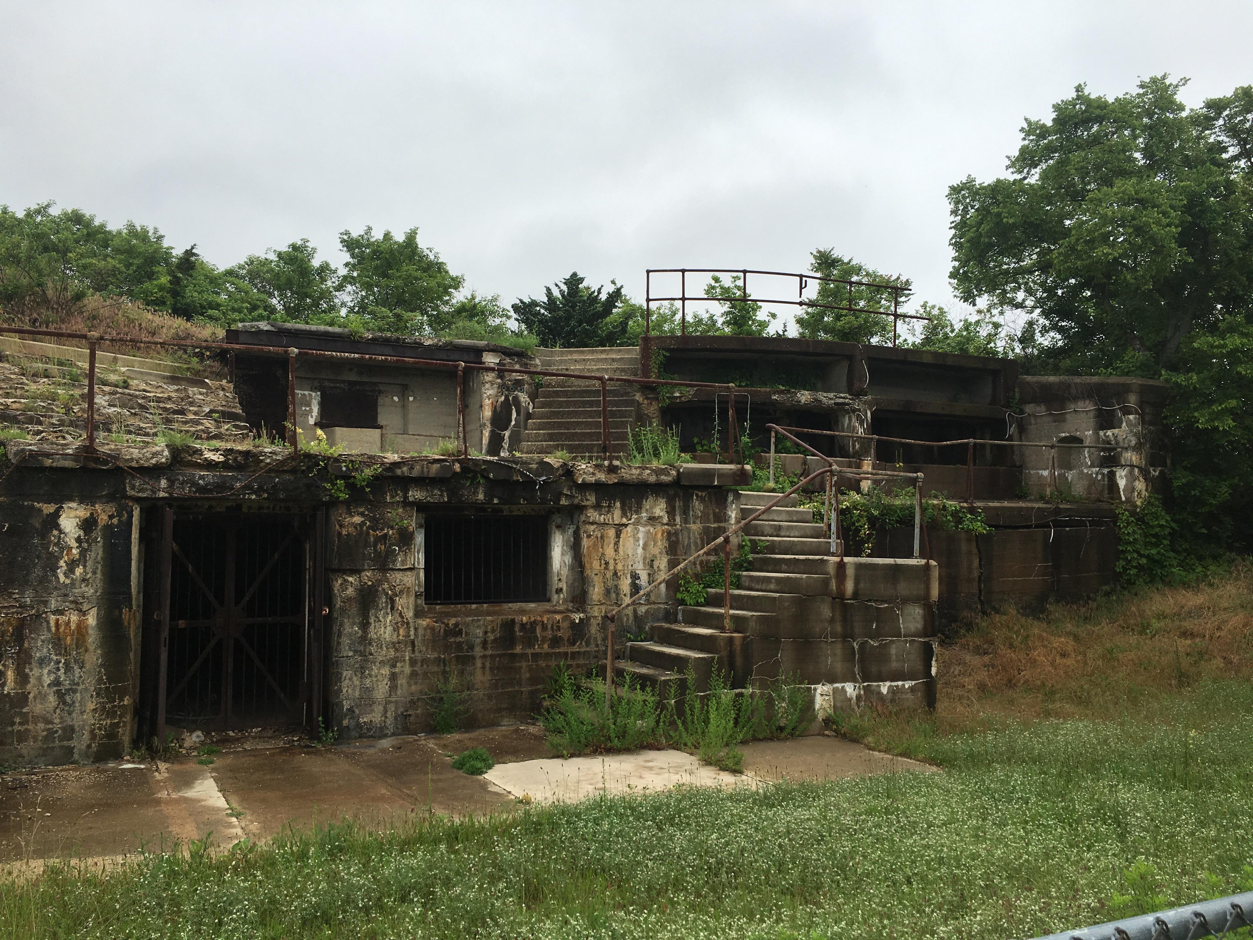Abandoned shoreline defense gun battery, Fort Hancock, New Jersey r