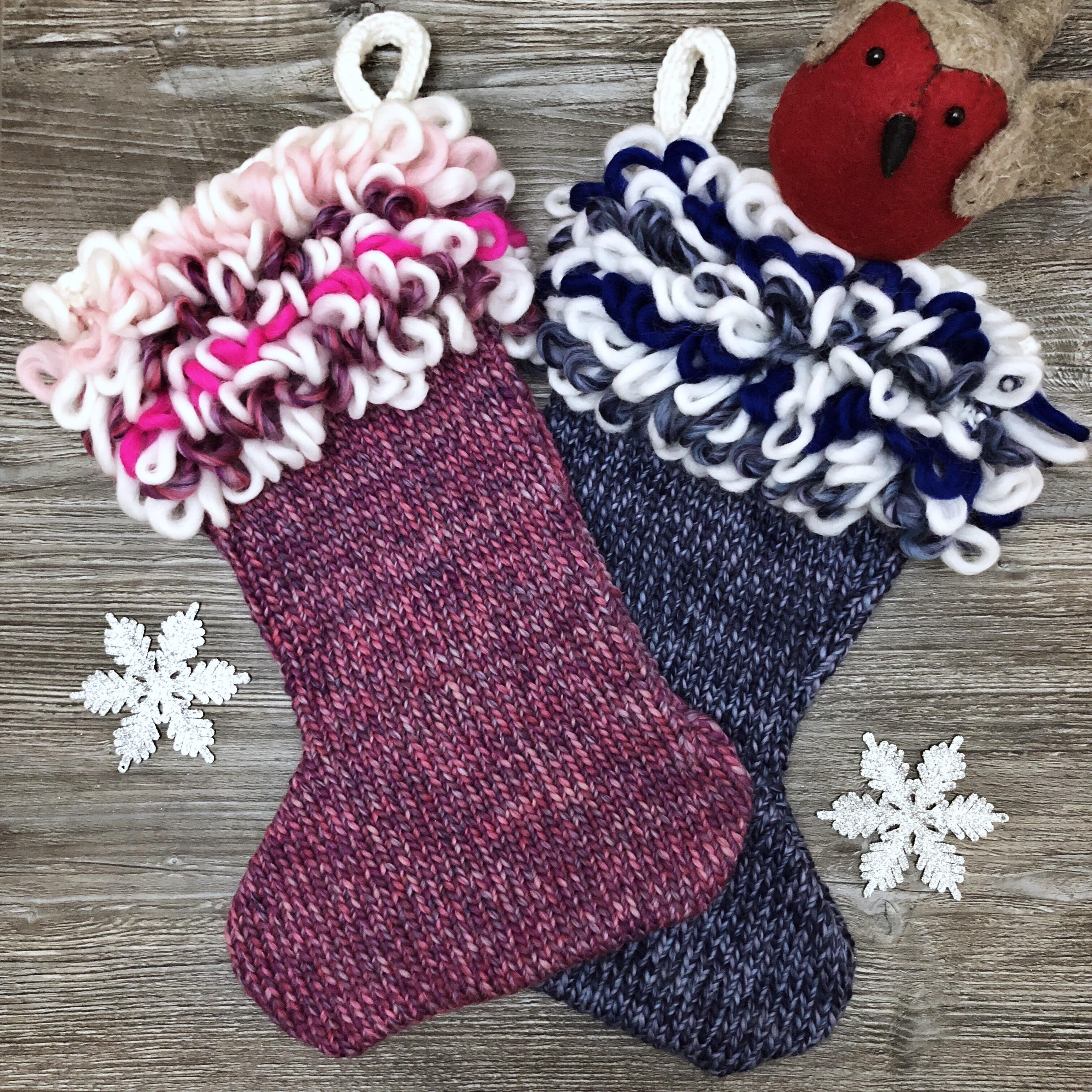 My first Hand knitted Christmas Stockings. I used a pure chunky Merino