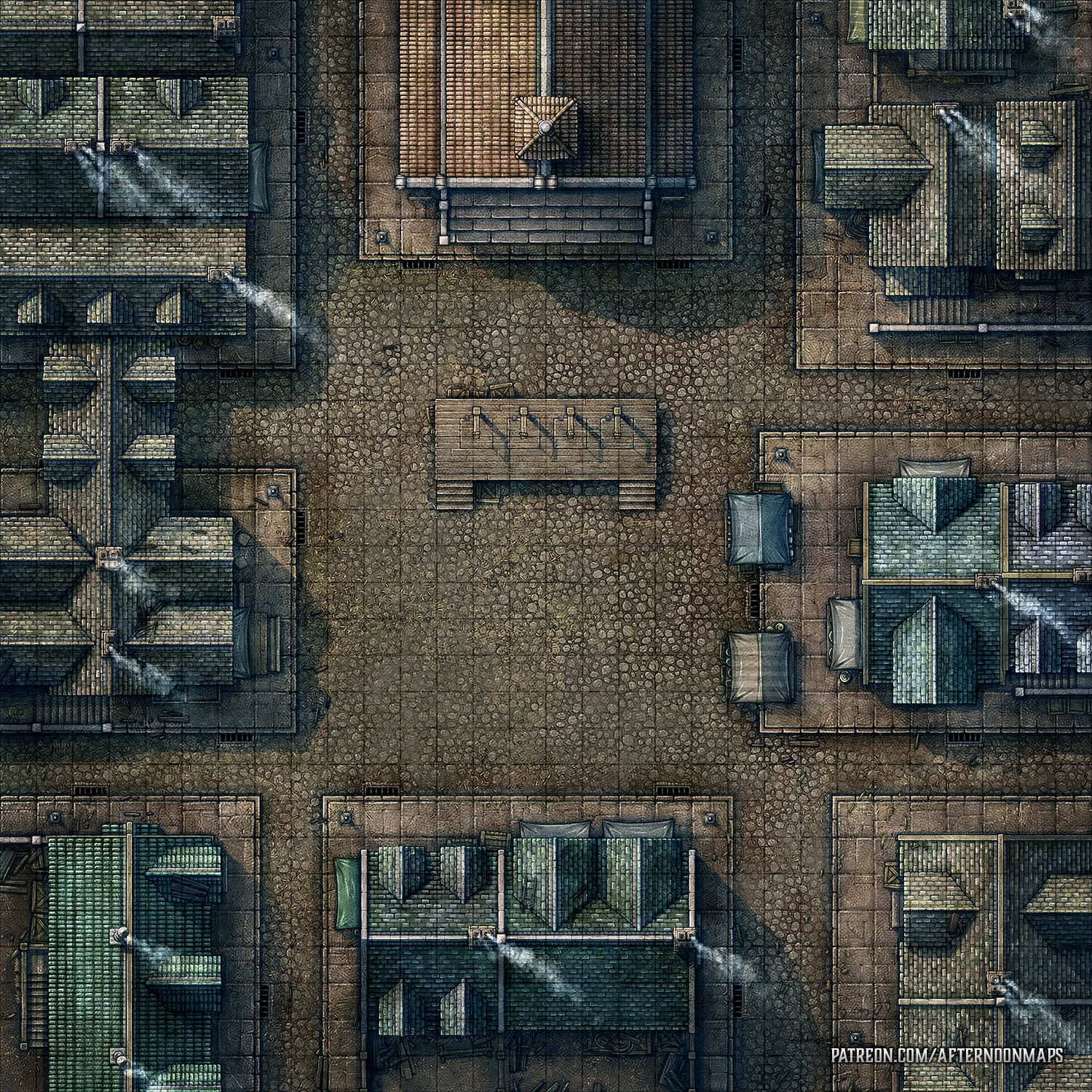 [ART][OC] Justice Square Battle Map (30x30) r/DnD