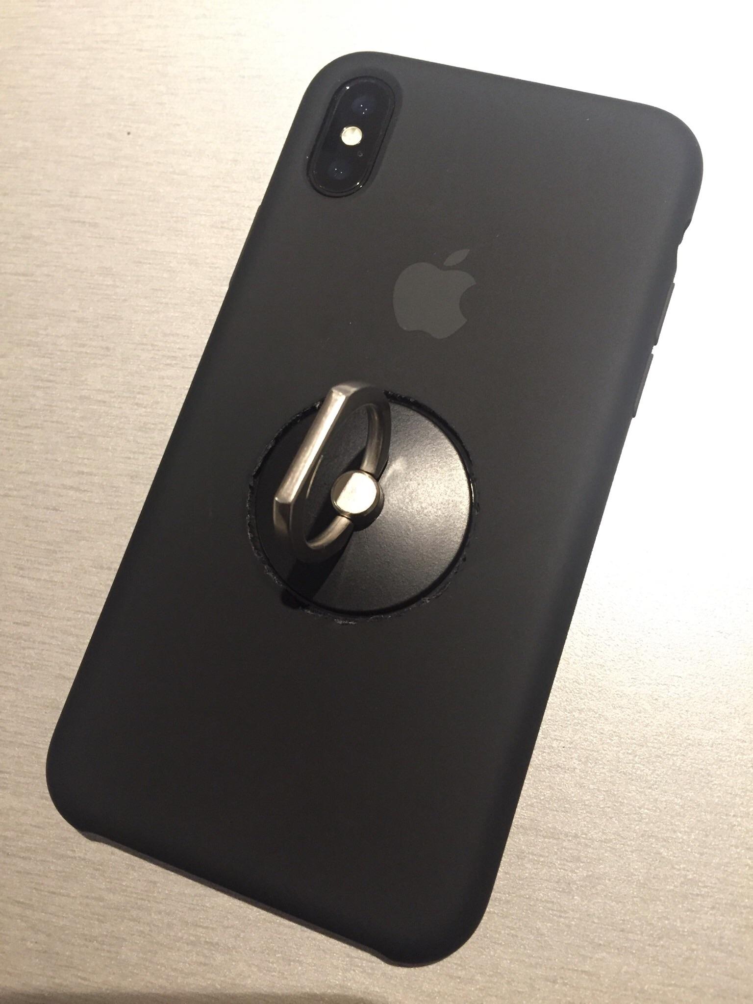 Apple silicon case with hole cutout for a round iRing. https//imgur