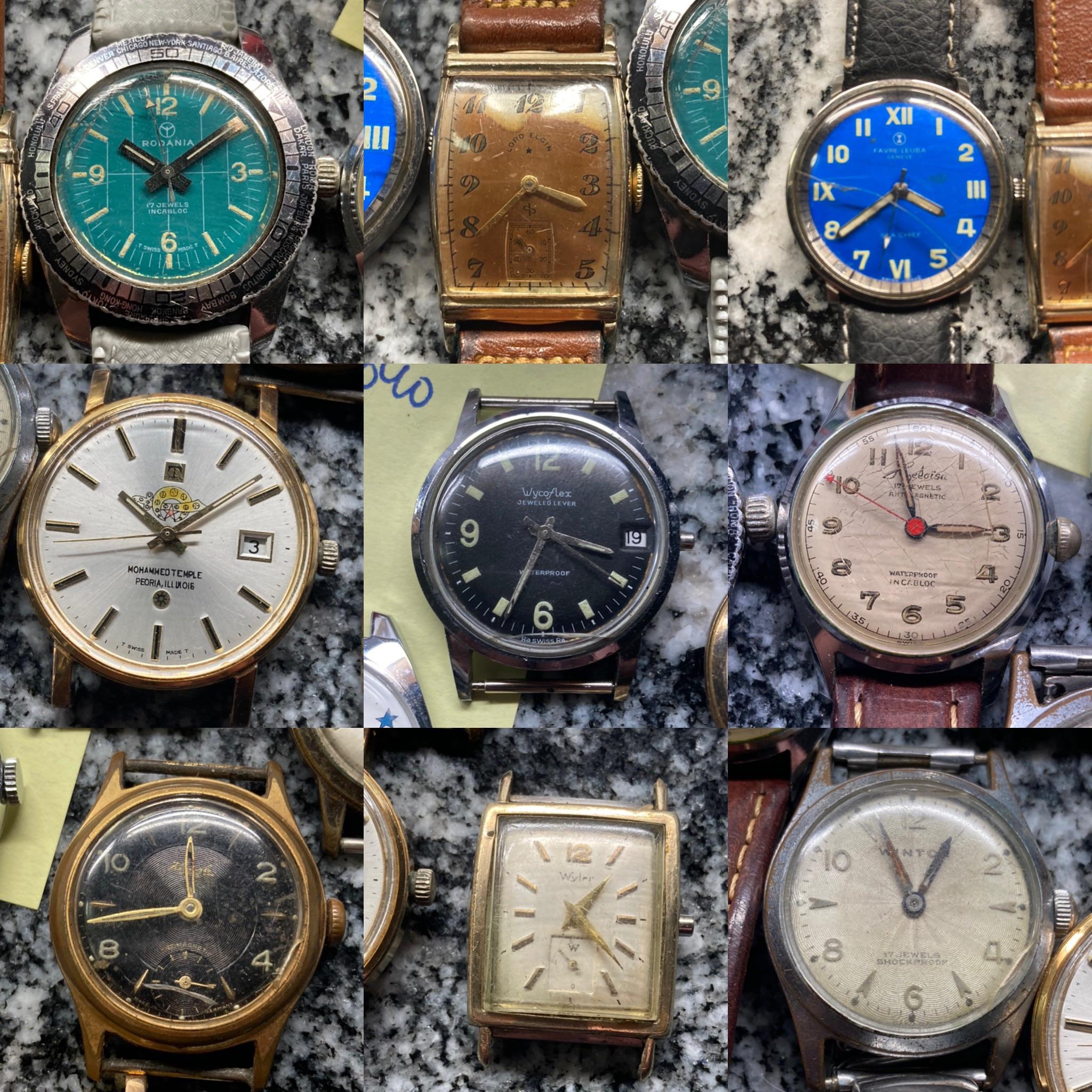 [WTS] Vintage Watch Lot For Repair Tissot, Rodania Worldtime Diver