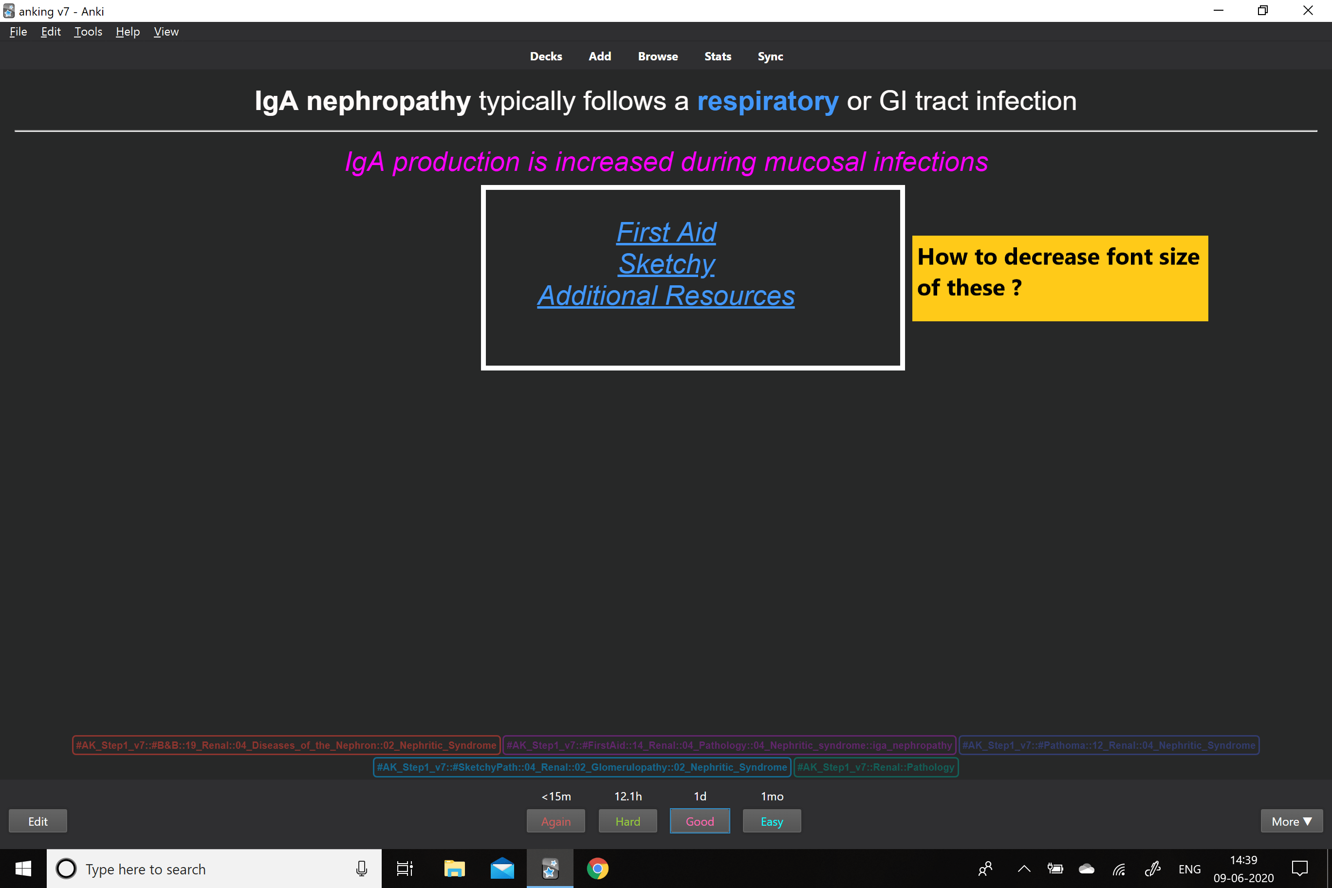 help for changing font size?! where to go and edit these in styling? Anki