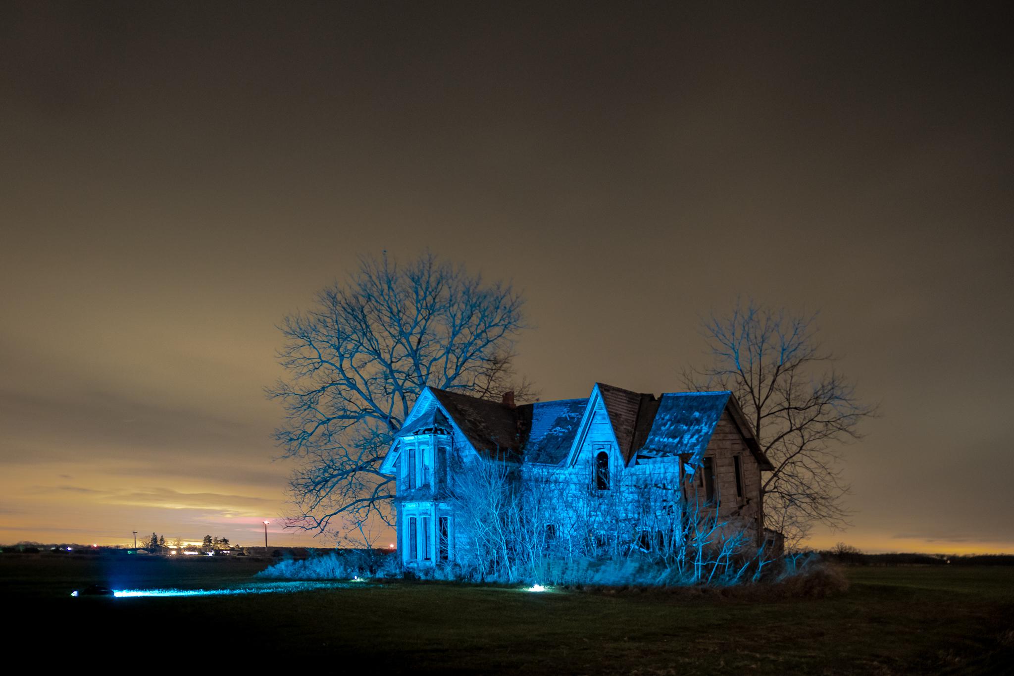 The Most Photographed Abandoned House in Canada At Night, ChathamKent