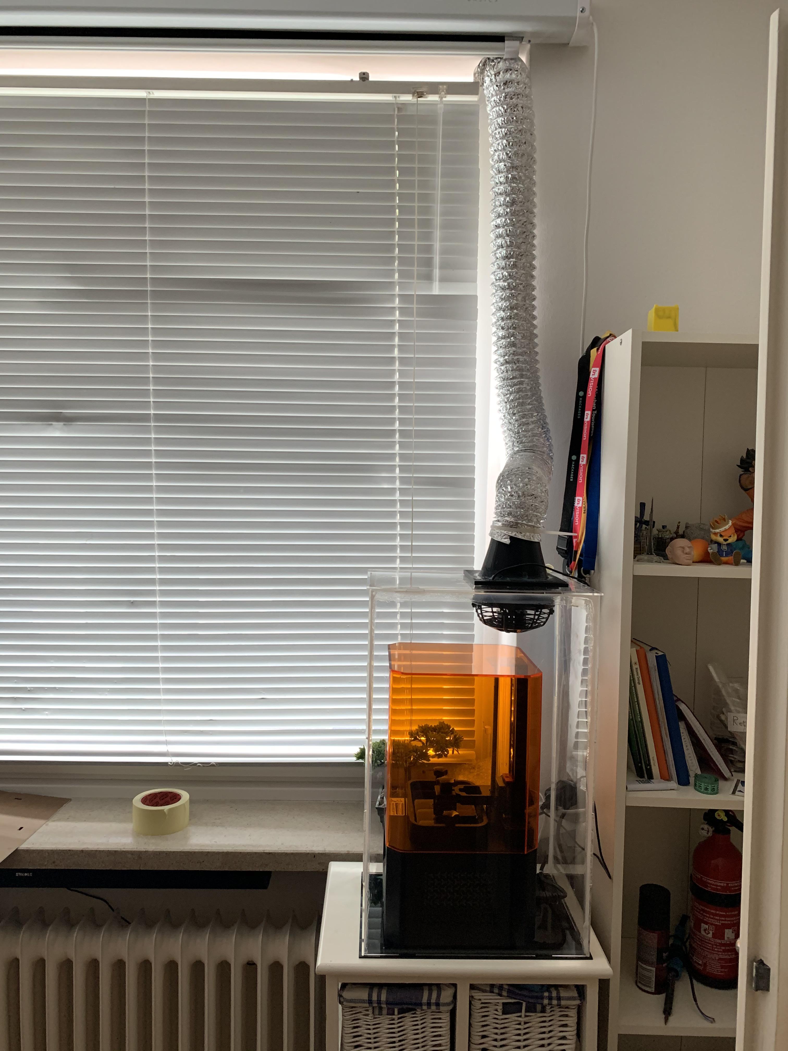 Living in a small flat, I built an enclosure for my SLA printer using a