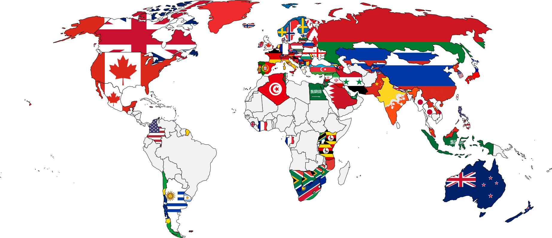 A map of nations when asked the question "Which of your country's