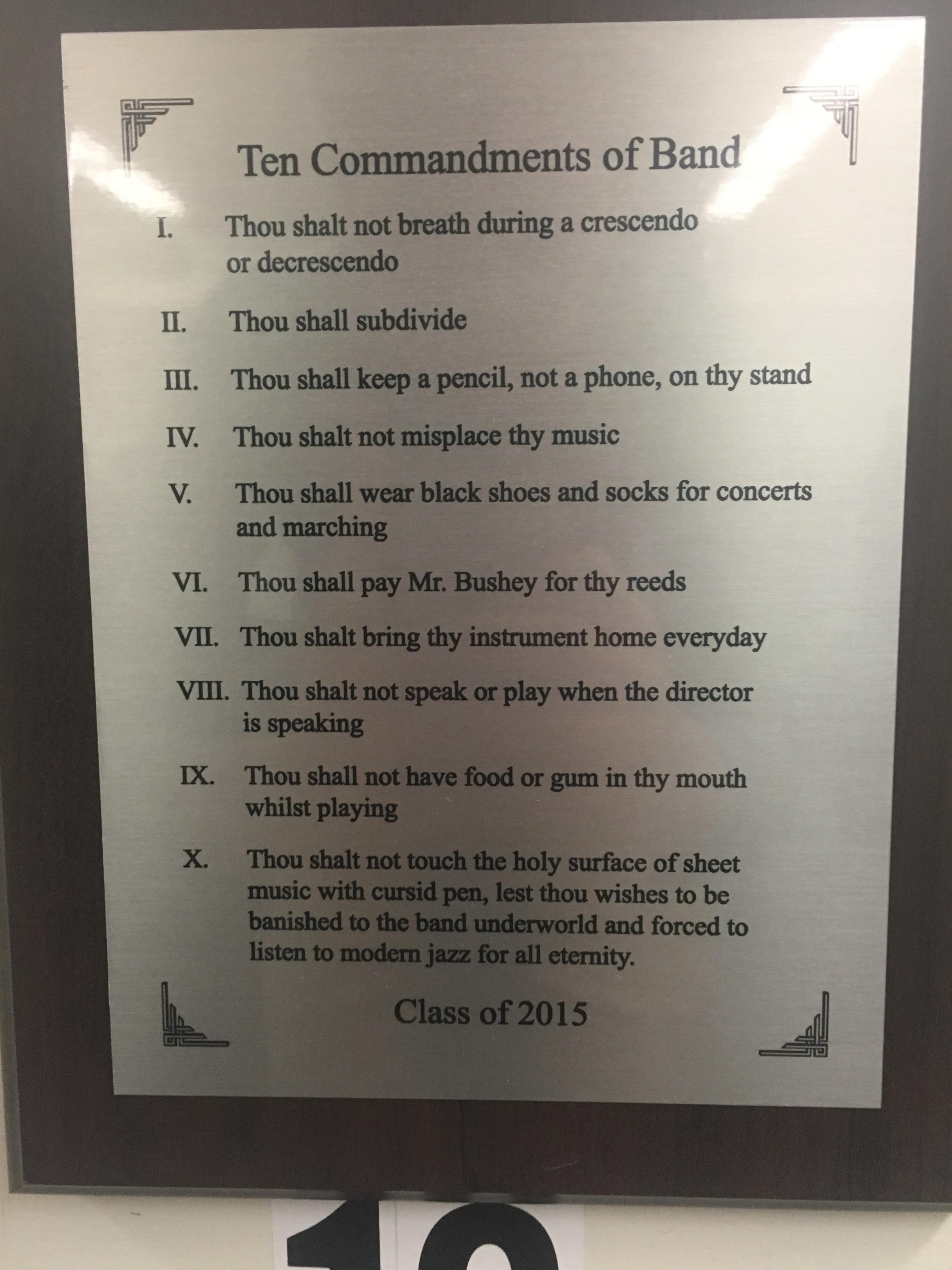 Ten Commandments of Band musicmemes