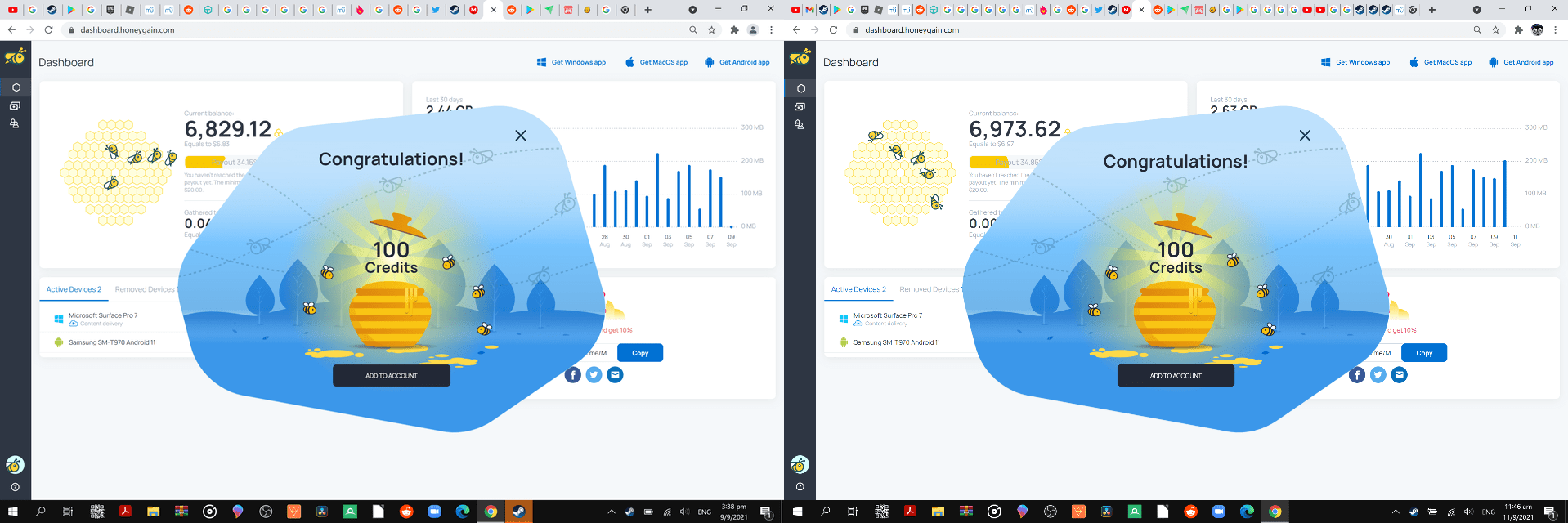I must have been very lucky. 2x 100 credits honey jar IN A ROW! r