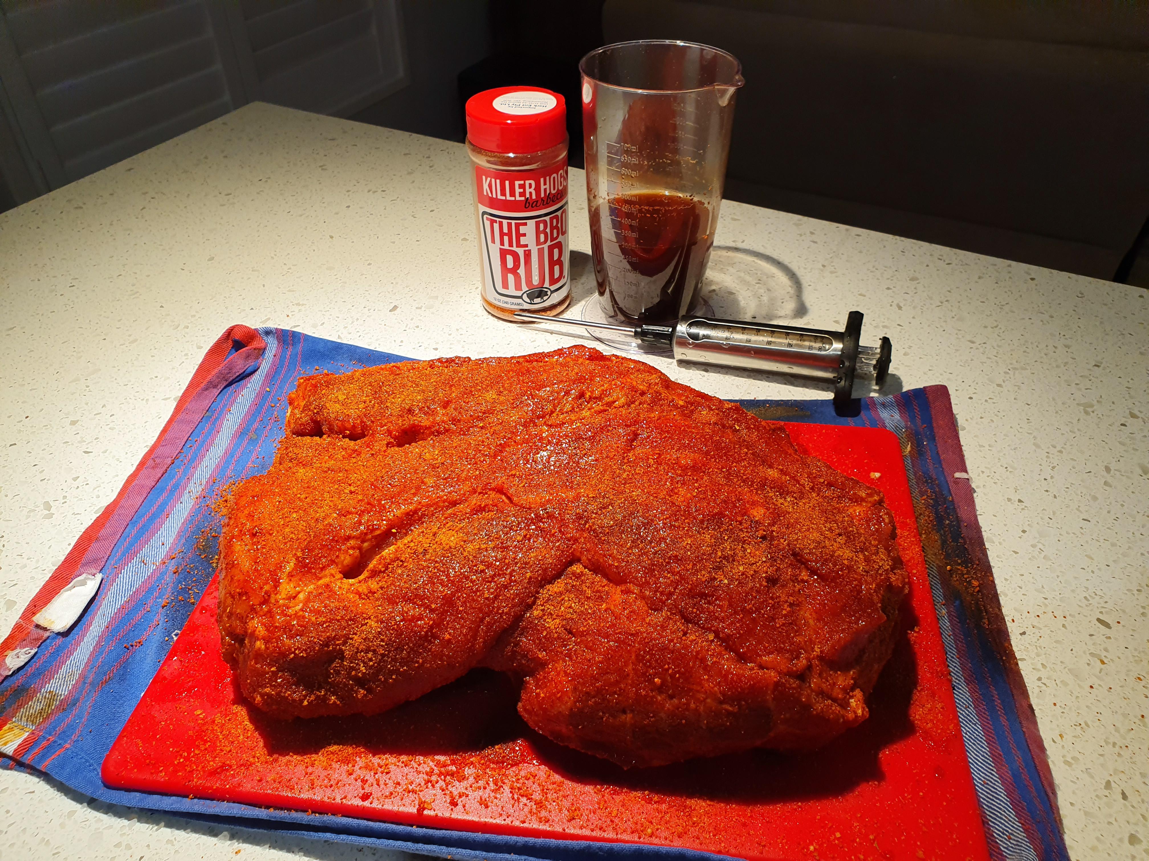 6KG Boston Butt! Injected, Rubbed and Wrapped. Ready for