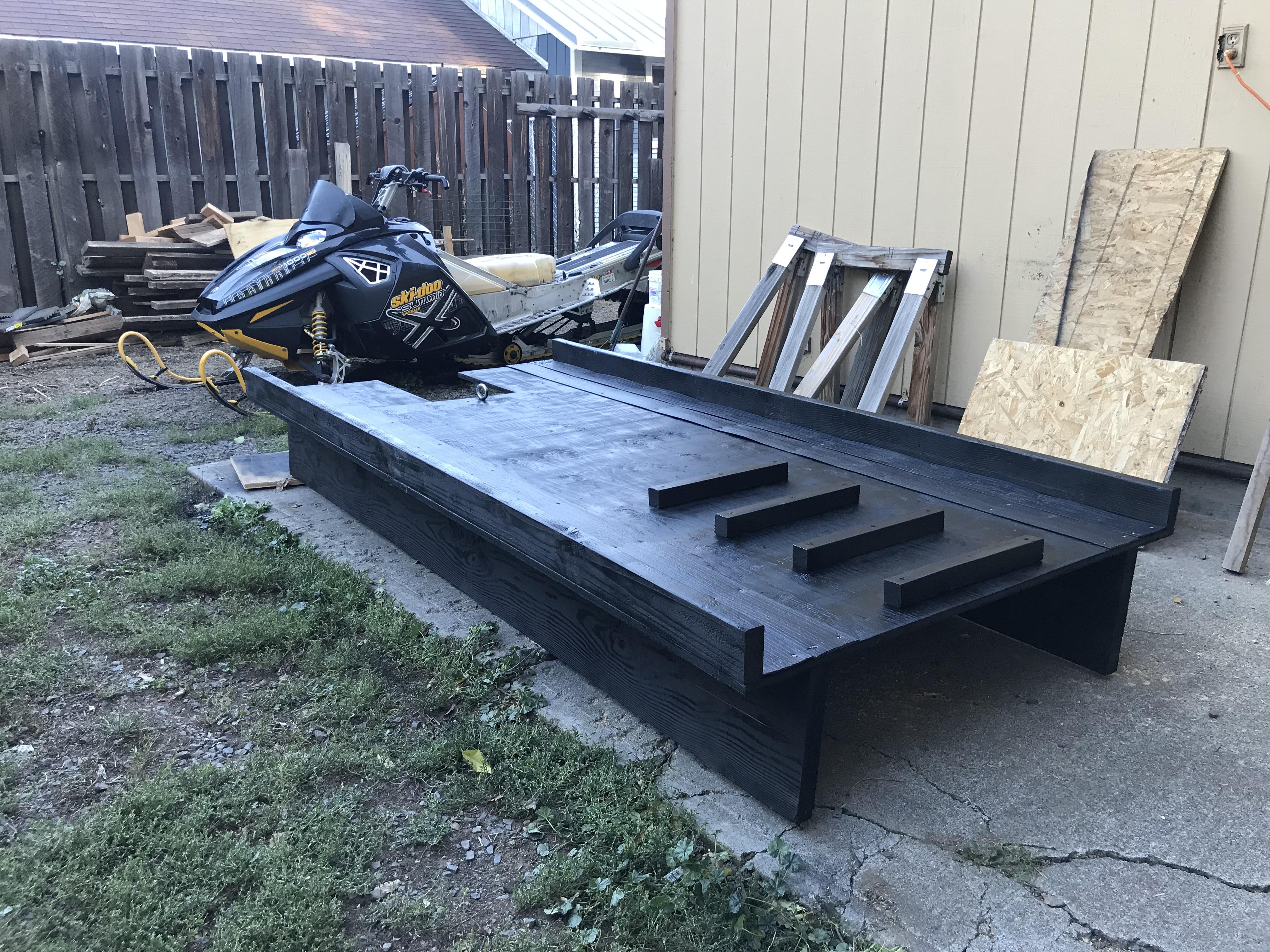 DIY sled deck. Stoked on how it’s shaping up. 200 including a winch