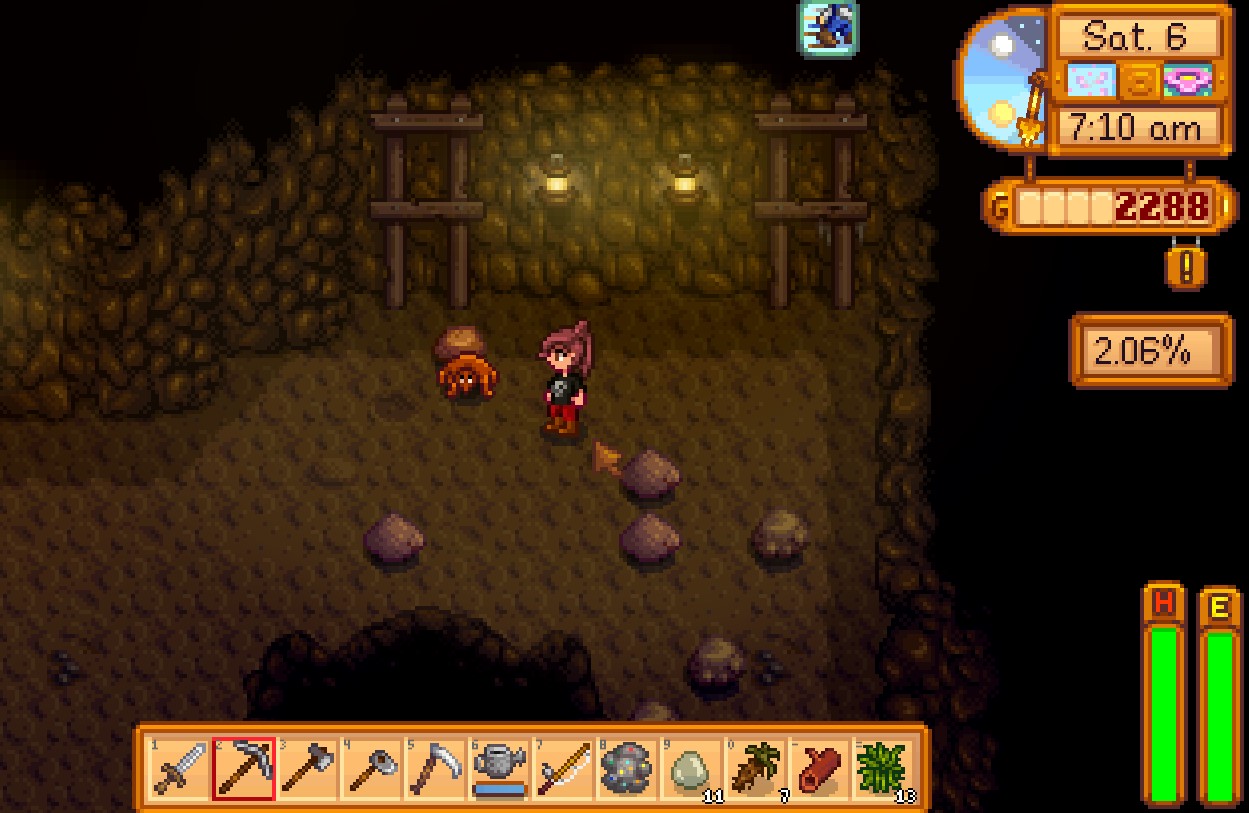 if you hit the rock crab multiple times with the pickaxe, you break the