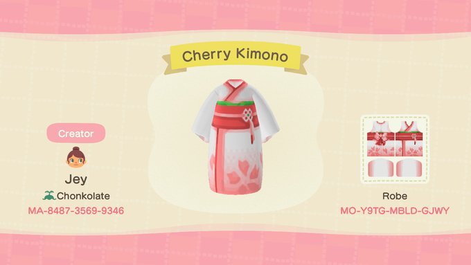 [ACNH] (yet another) cherry blossom kimono design, looks great with a