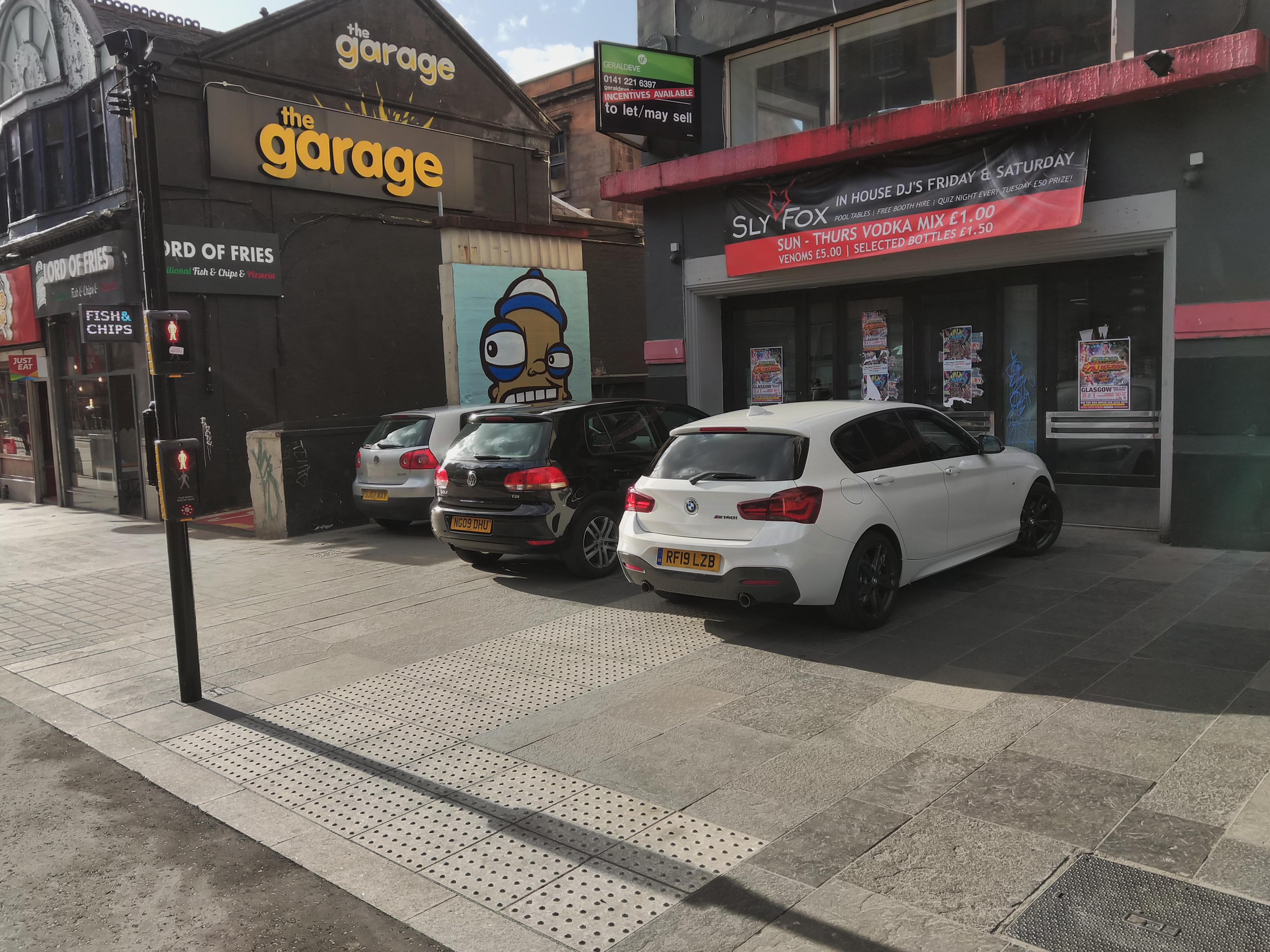 So the shiny new sidewalks on Sauchiehall are just parking now? Stay