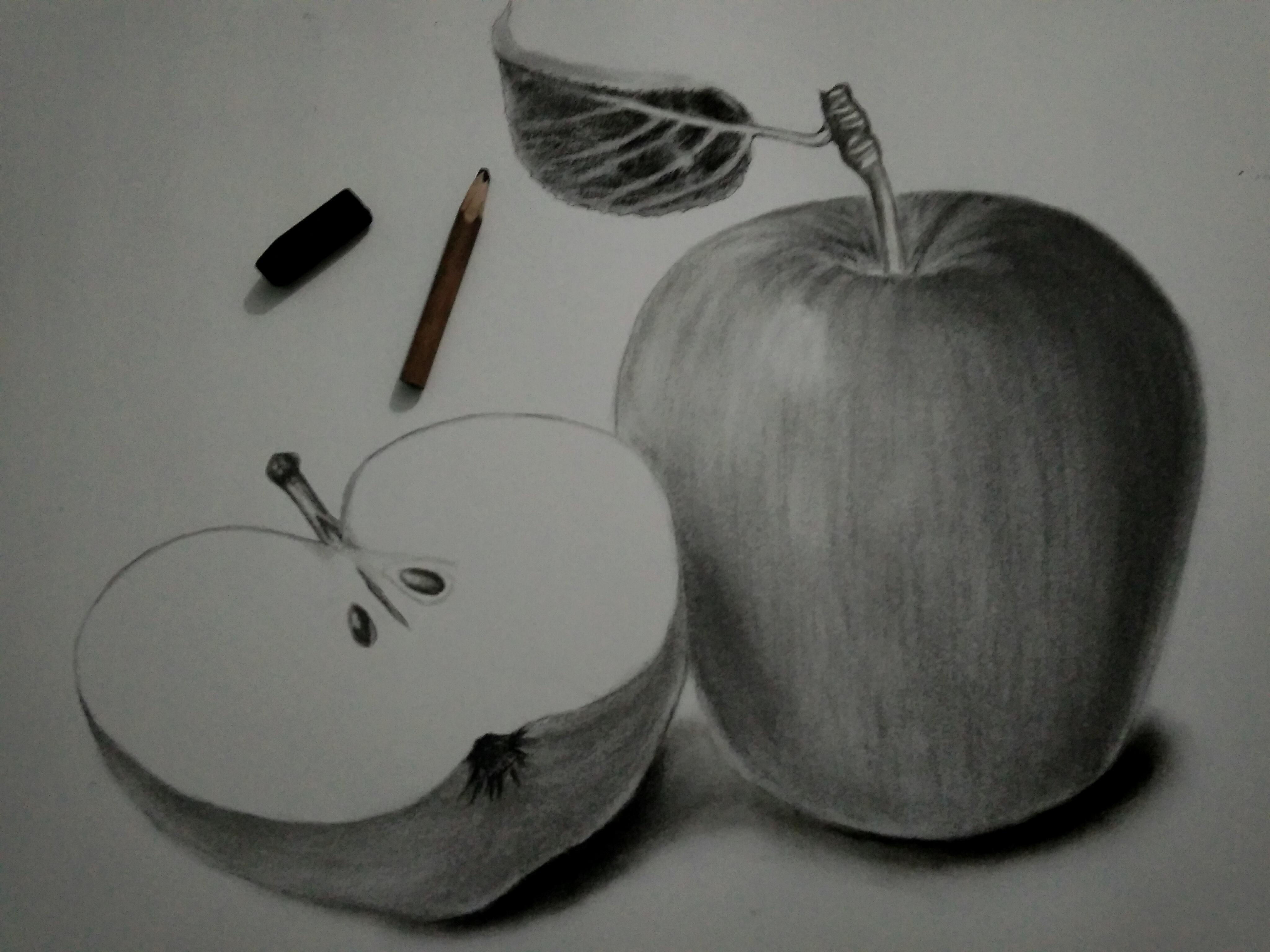 Charcoal Drawing Of Fruit