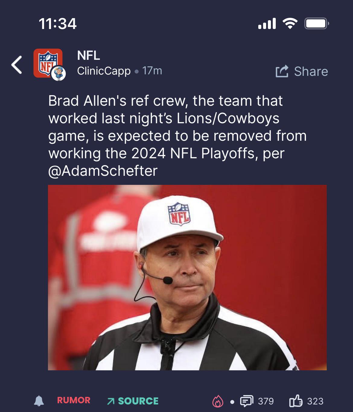Brad Allen and crew pulled from the playoffs r/detroitlions