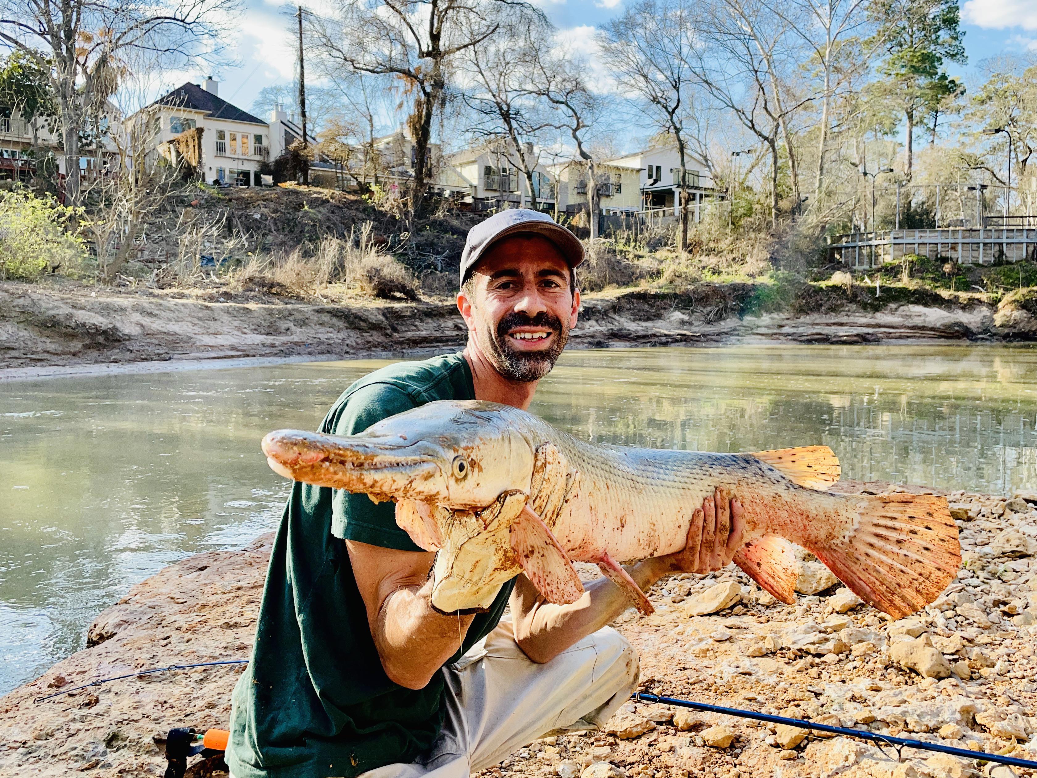 Almost lost my pole to this alligator gar. Catch & release