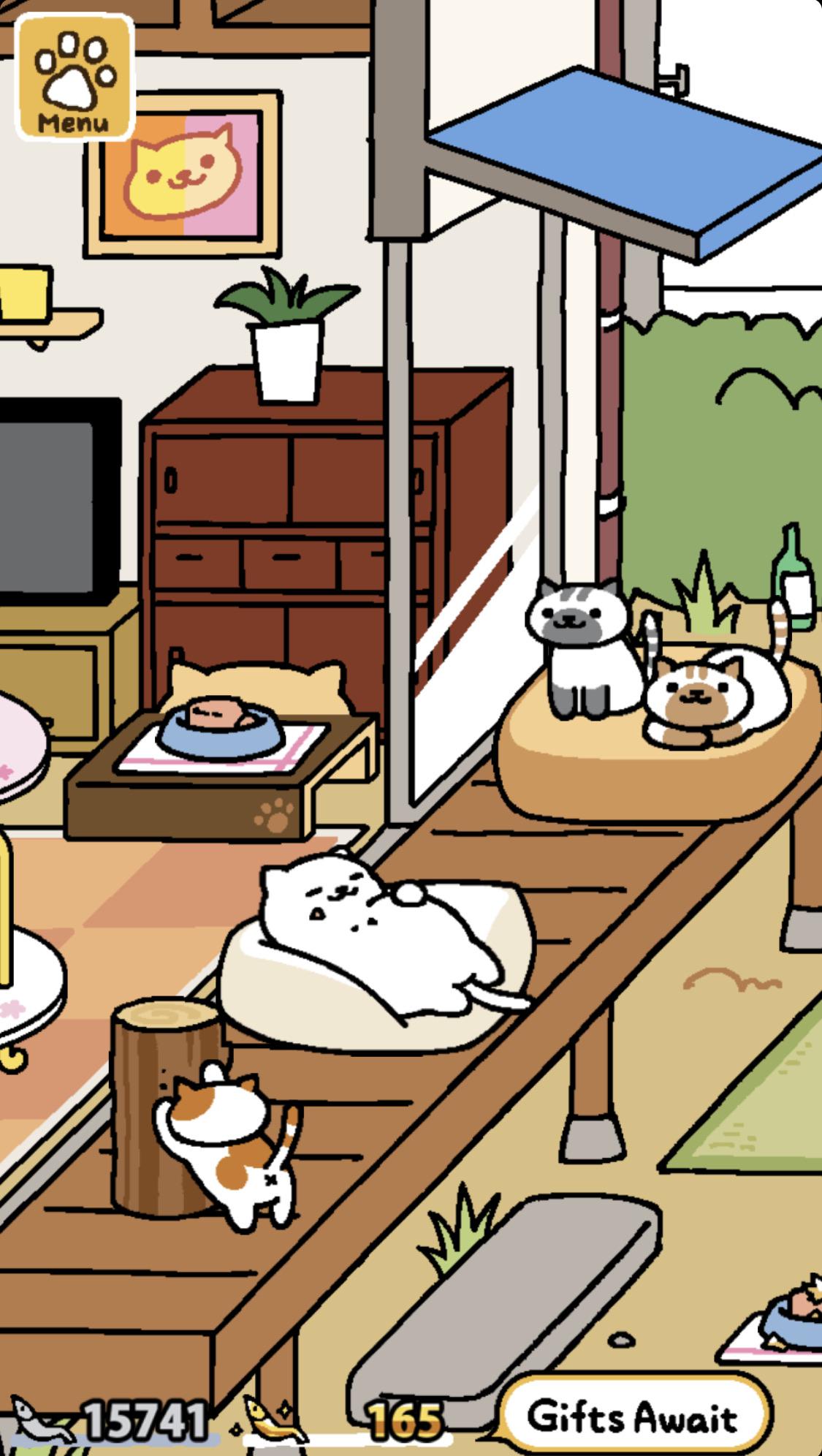 Tubbs on the big cushion 😍😍😍 r/nekoatsume