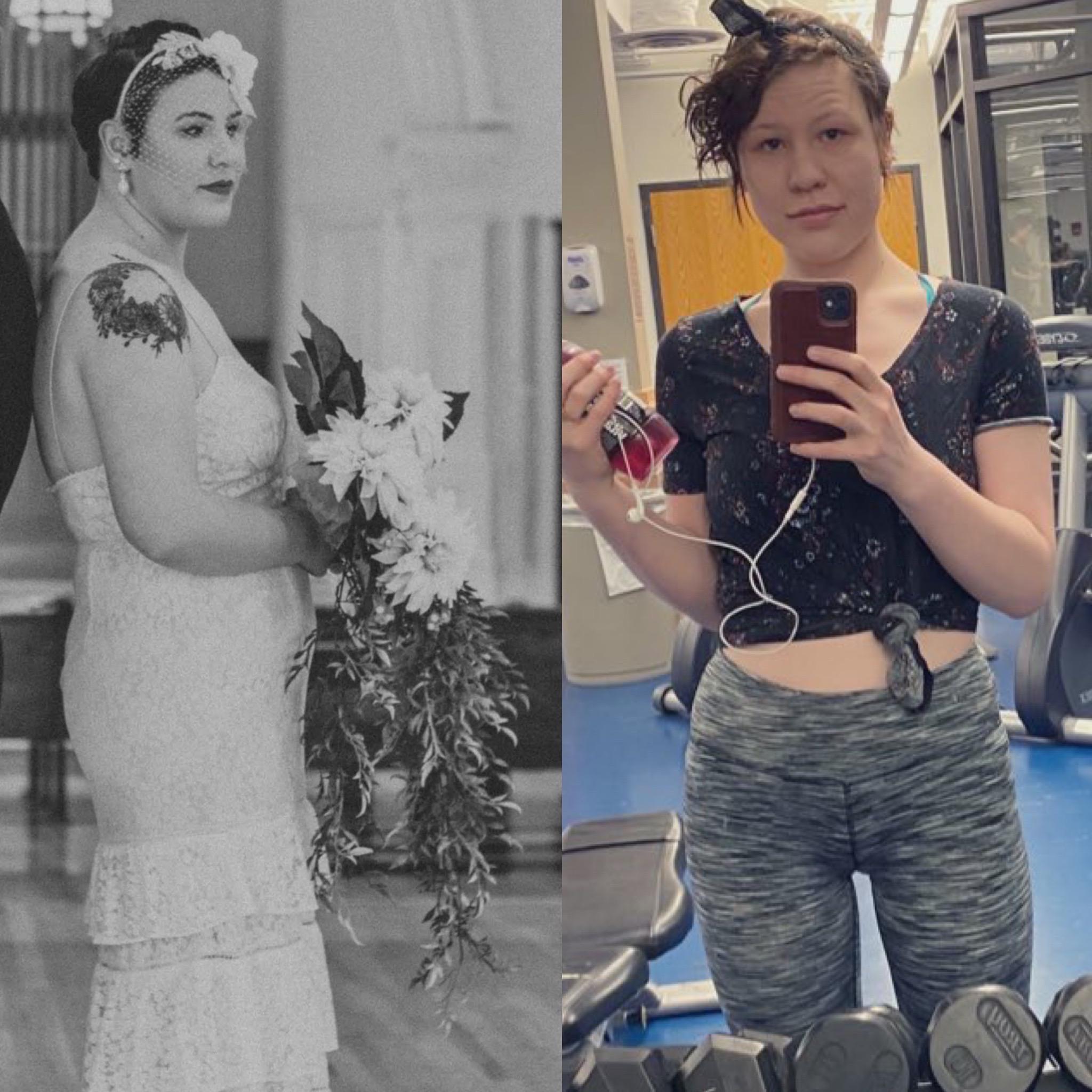 F/21/5’8” [189 > 148 = 41 lbs] (6 months) got very sick after my