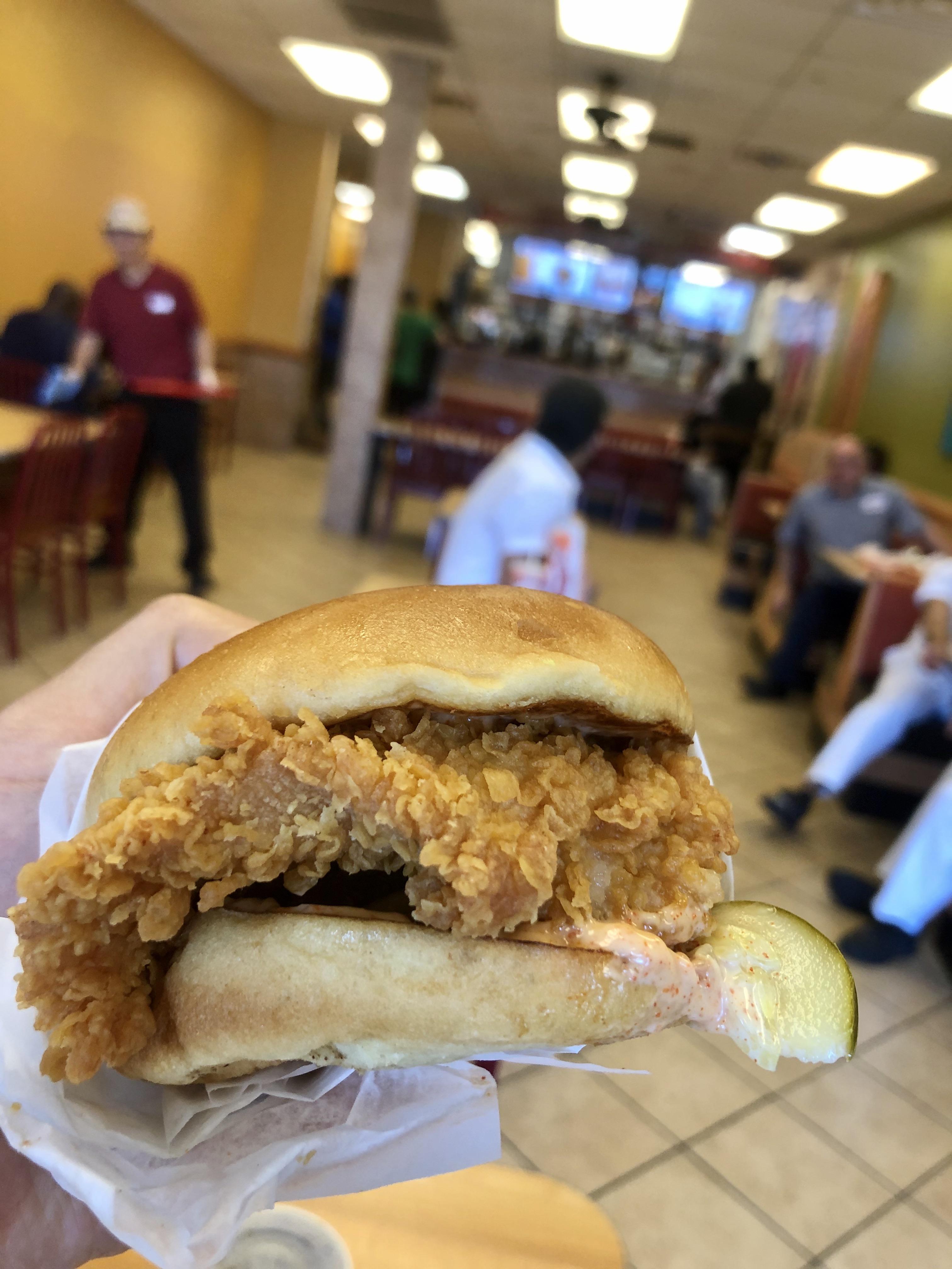 Popeyes chicken sandwich in stock at Newport Plaza and it is glorious