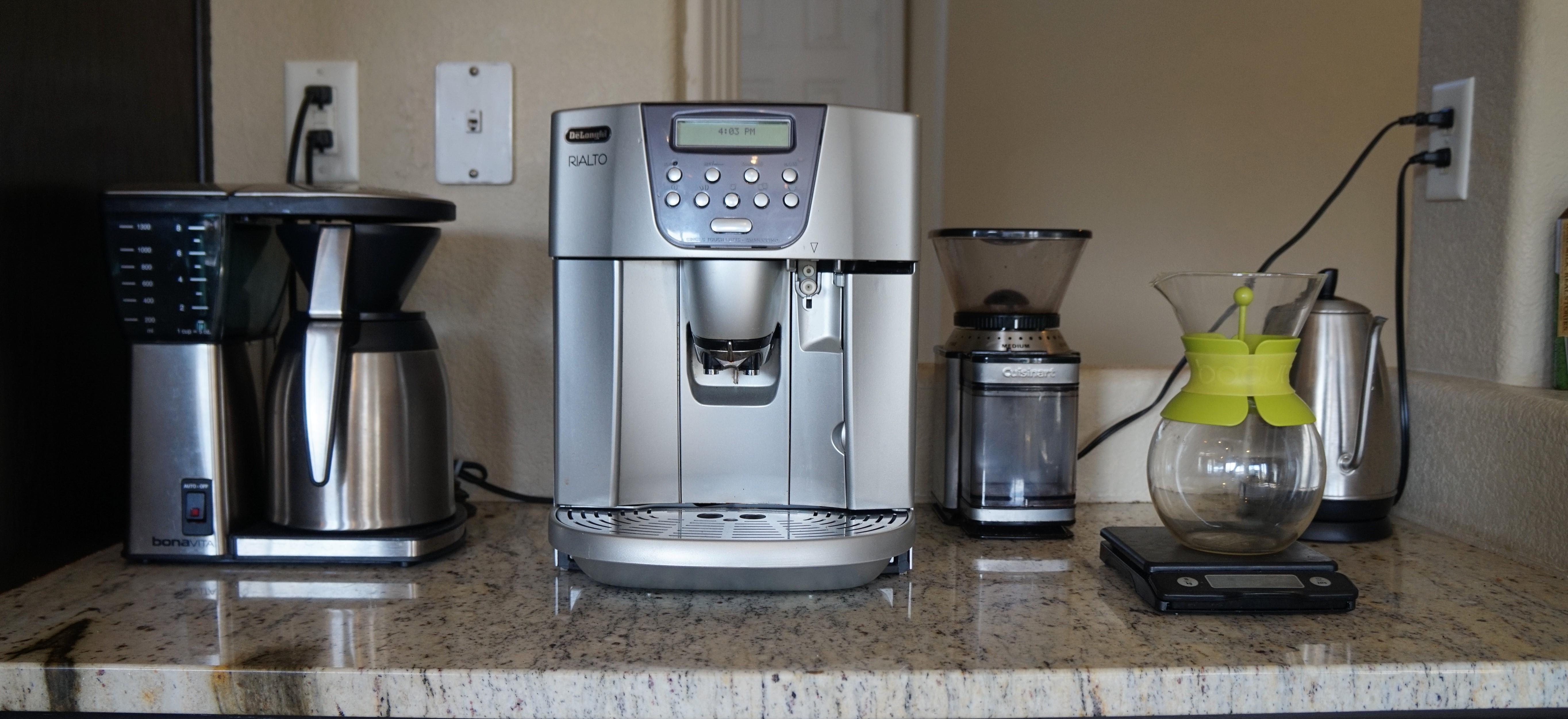 My coffee station was almost entirely sourced from thrift stores. r