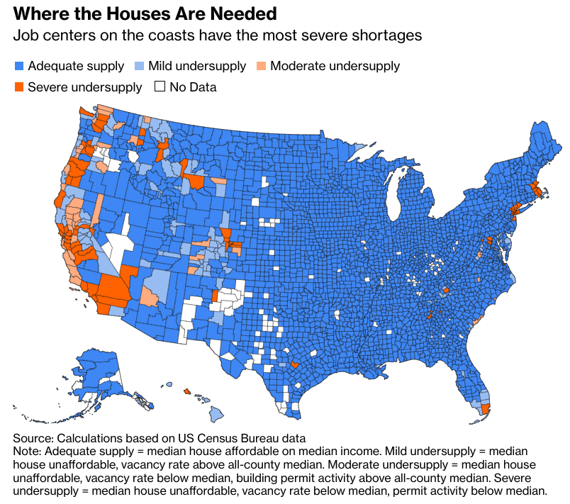 US Housing Shortage MapPorn
